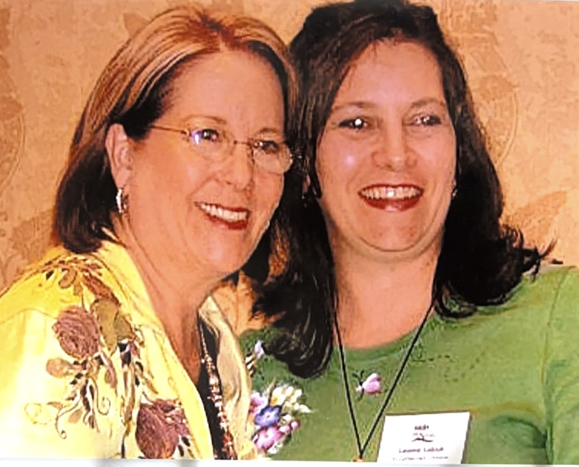 Donna Dewberry and I after obtaining my certification. It was 3 days of straight painting. A dream!