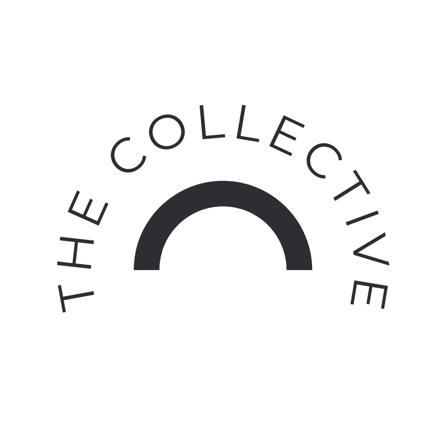Logo for The Collective, with a semi-circle and the words 'The Collective' arching above it.