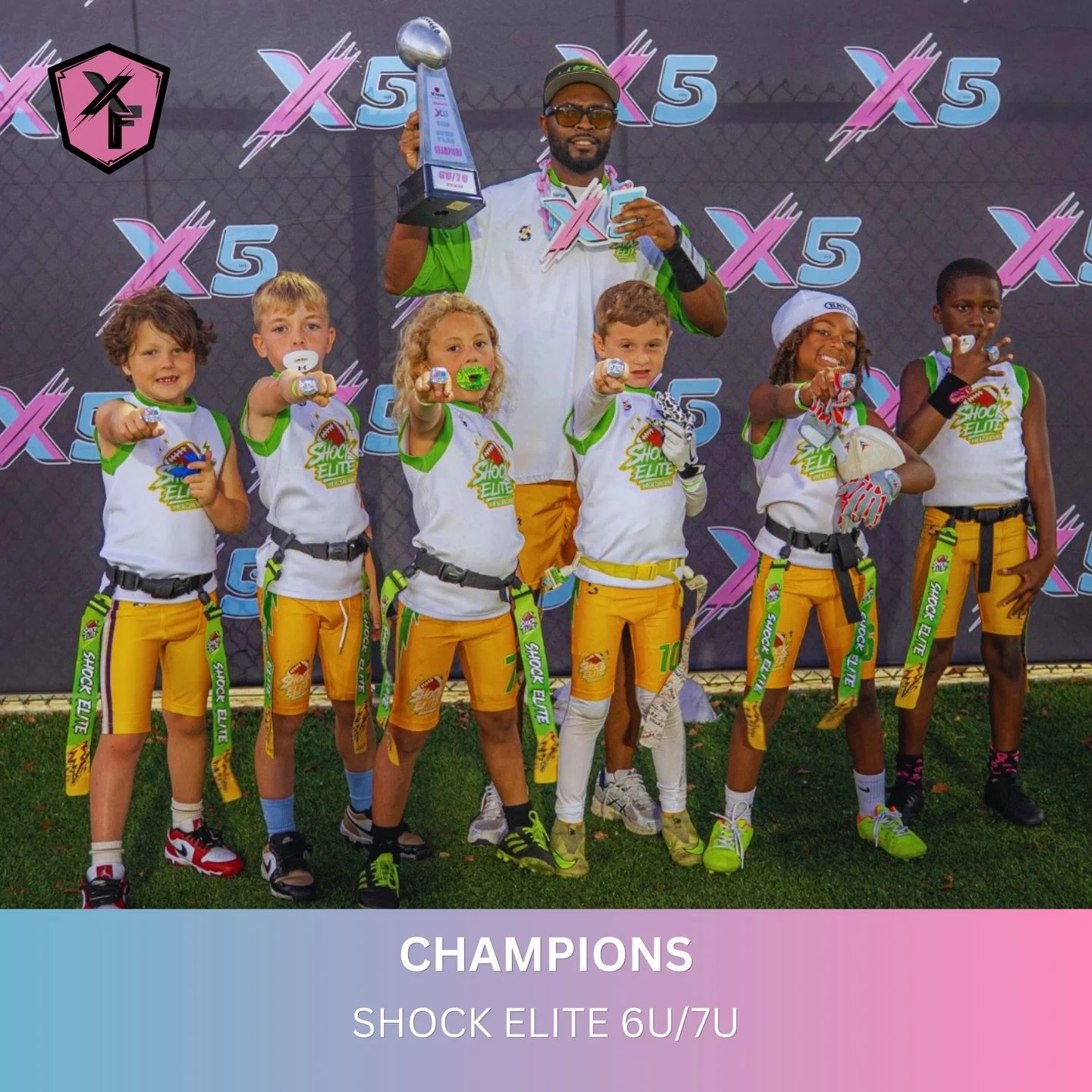 CHAMPS WERE CROWNED. 🏆🔥

Week 6 Championship vibes from start to finish.
Big plays. Big moments. BIG winners. 🏈💪

Congrats to all X5 Champions 🏆
Shoutout to our runner-ups for a tough fight 💯

6 weeks of WORK&hellip; and it all led here.

Now t
