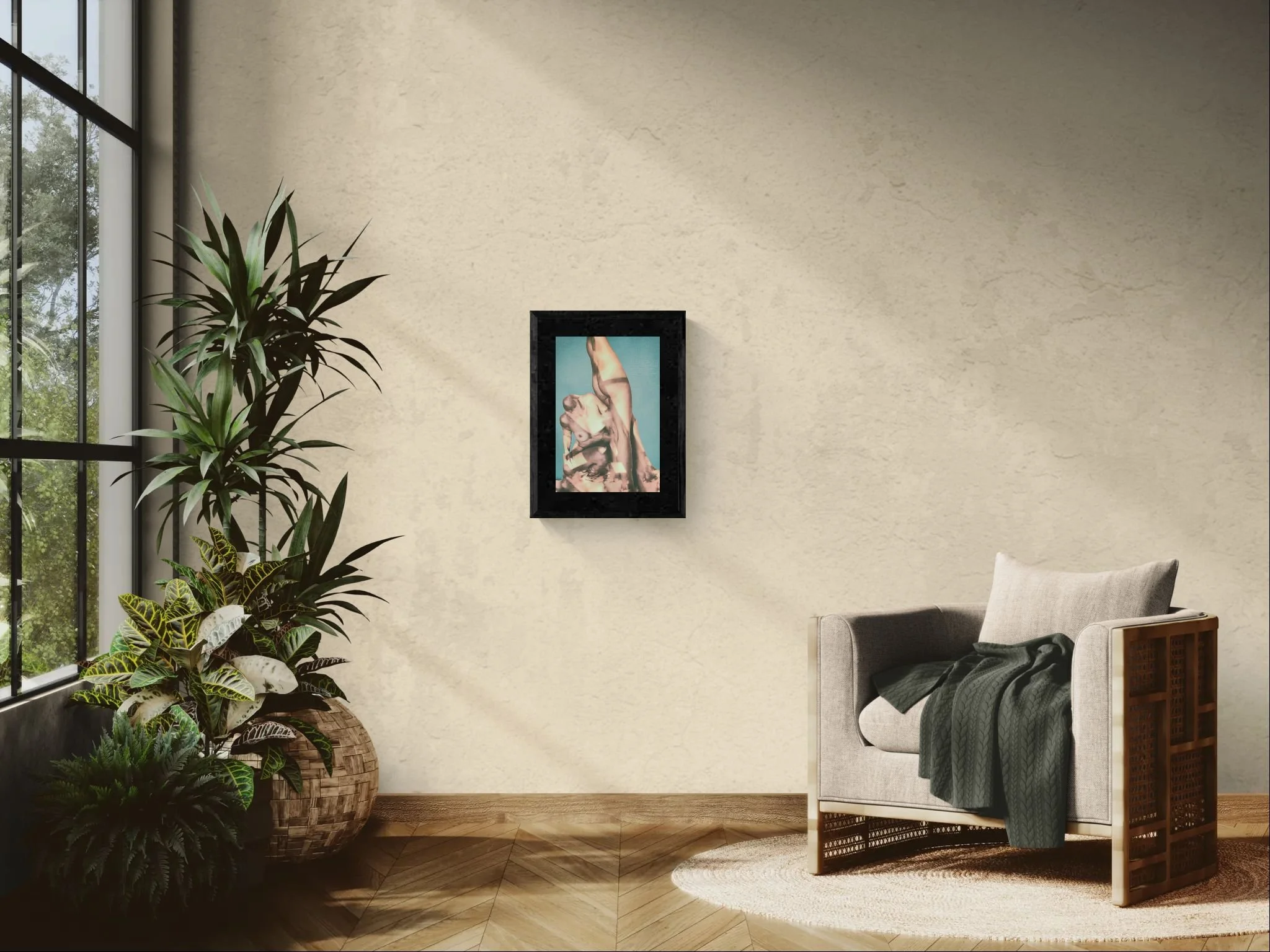 Sunlit room with an armchair and tropical plants (1).jpeg