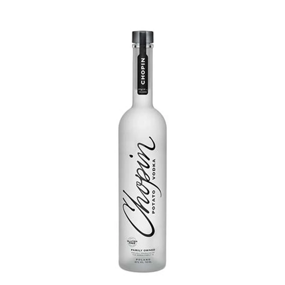 Chopin - Potato Vodka — A rich and creamy vodka made from potatoes, offering full body, earthy depth, and a smooth mouthfeel.