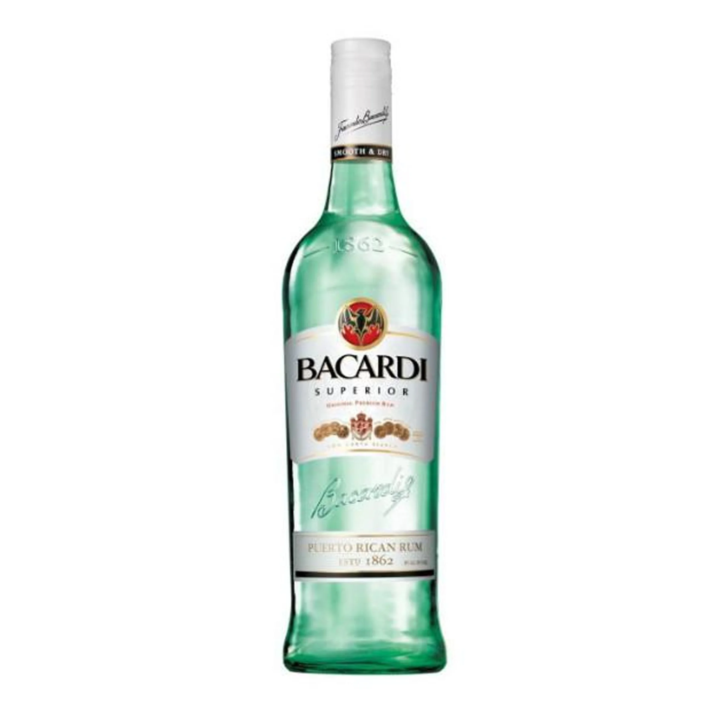 Bacardi - Rum Silver Light —  Crisp, smooth, and refreshingly light, Bacardi Silver is the classic Mojito base, effortlessly pairing with mint and lime for a bright, timeless cocktail.