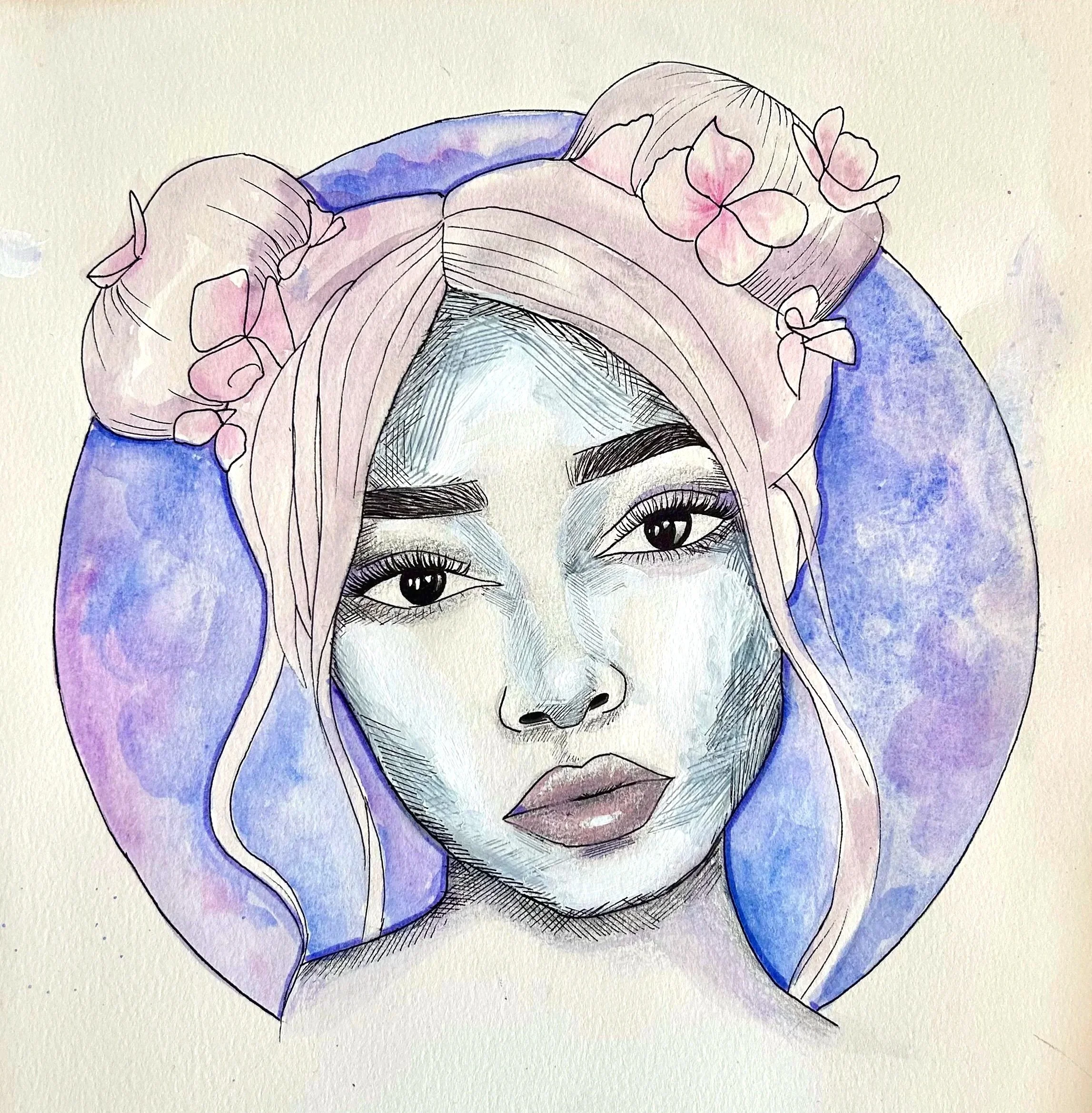 Watercolour portrait, 2017 (age 14)