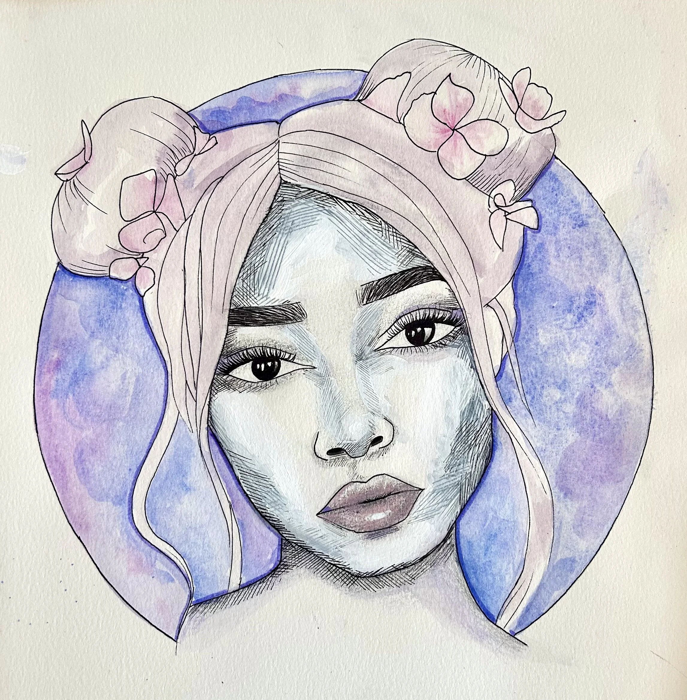 Watercolour portrait, 2017 (age 14)