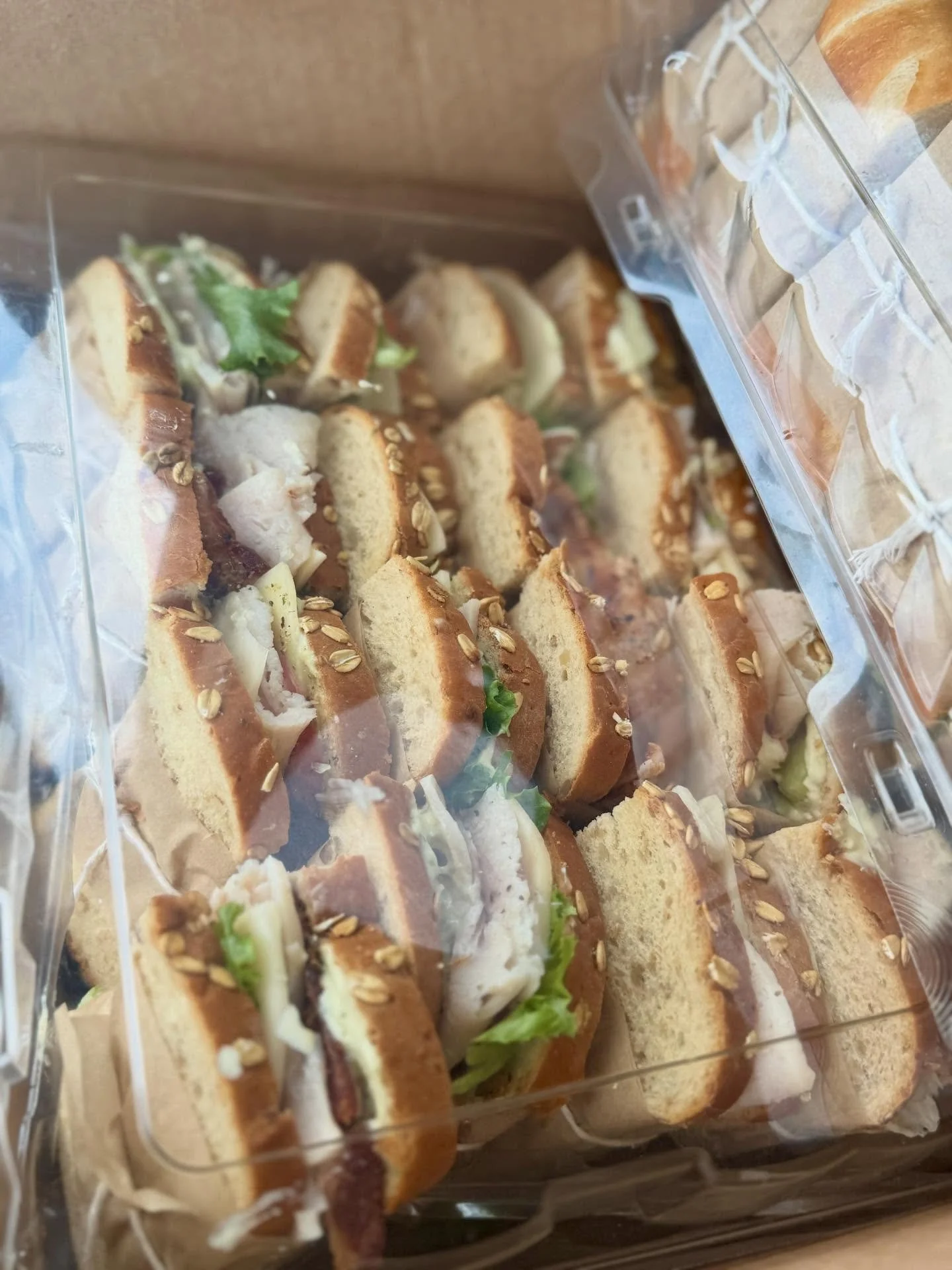 Fresh sandwiches.
Easy setup.
Zero stress.

We cater baby and bridal showers, corporate luncheons, celebration of life gatherings, school events &amp; more &mdash; with custom menus tailored to your event.

Message us to get on the calendar 💜 

___
