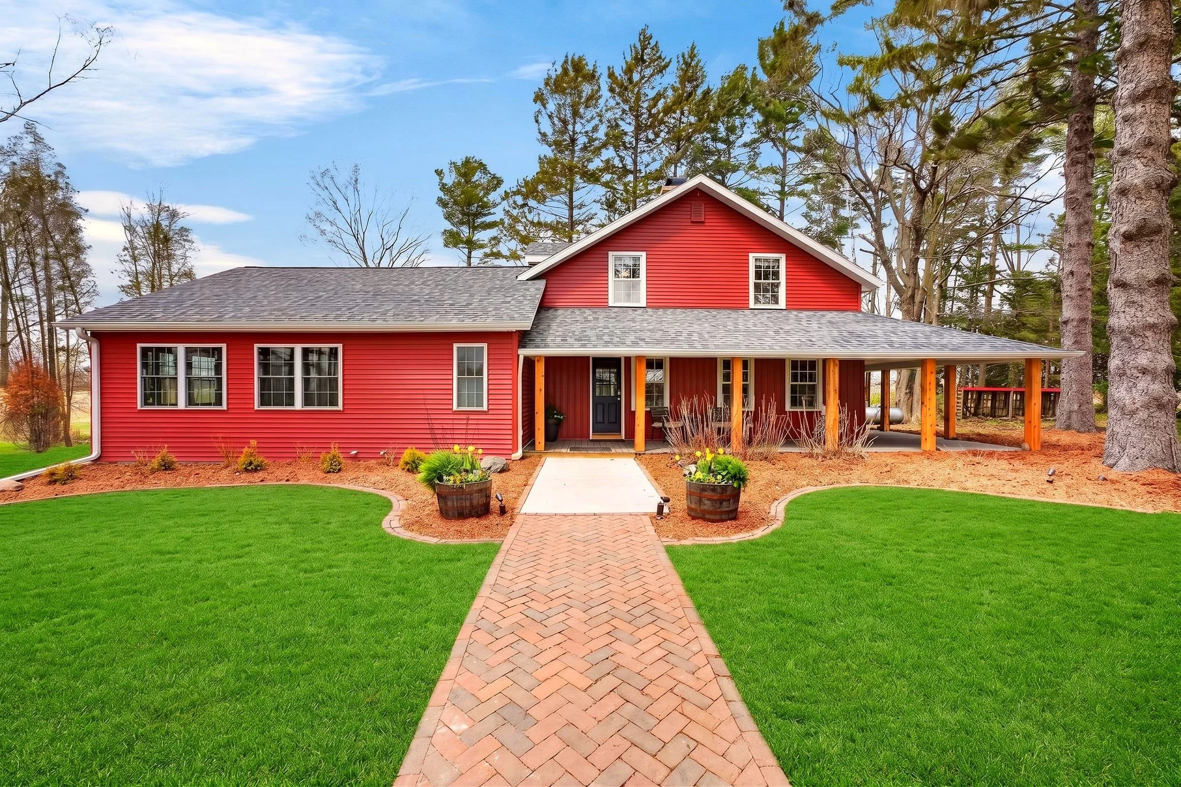 vacation rental farmhouse on commercial wedding venue property