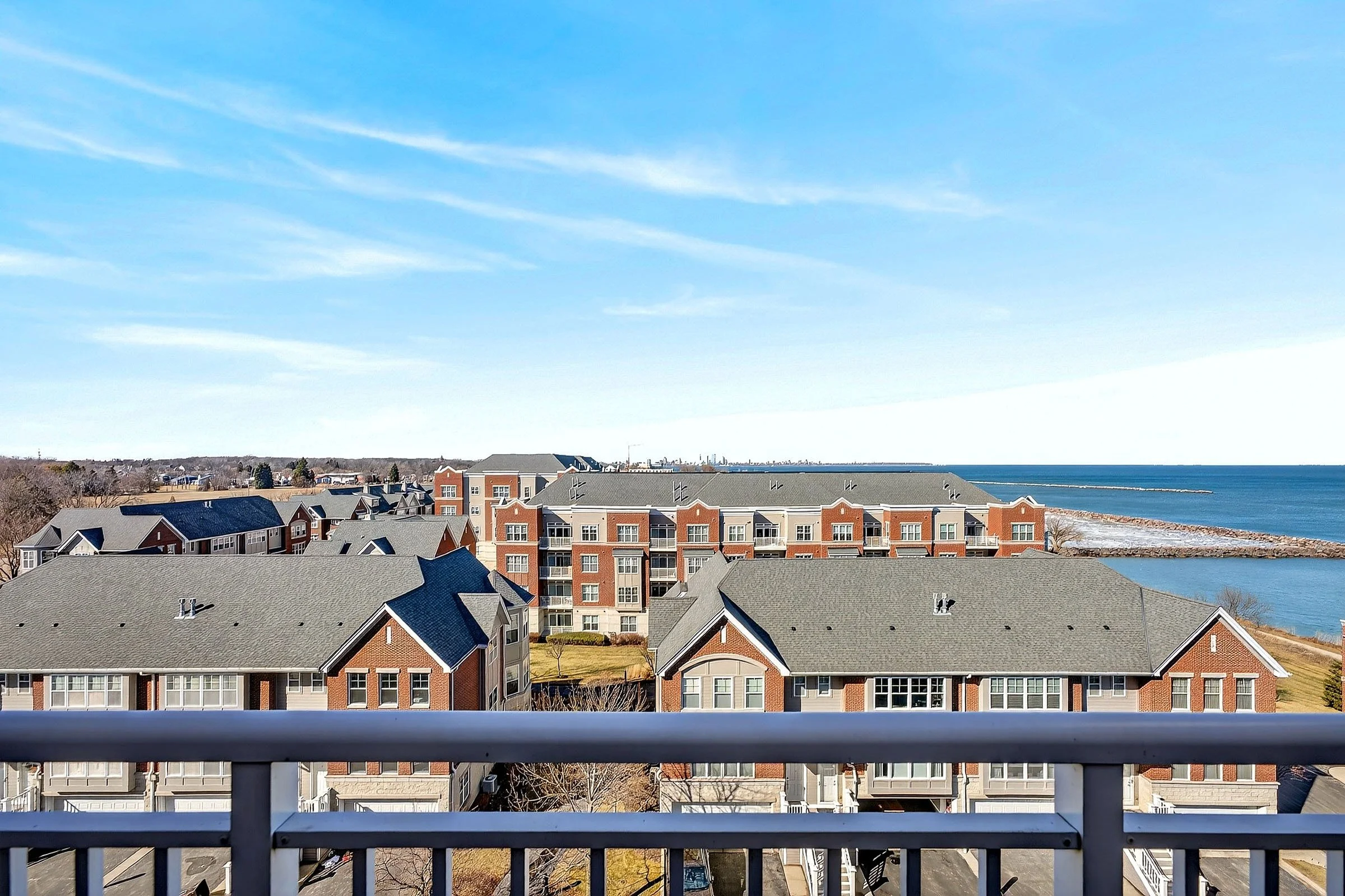 Real Estate Photography - Condo balcony with lake view