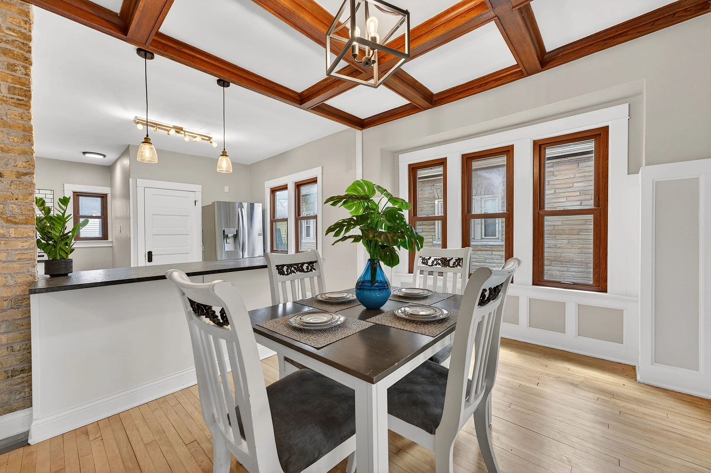 contemporary kitchen real estate listing on a renovated home flip in southeastern wisconsin