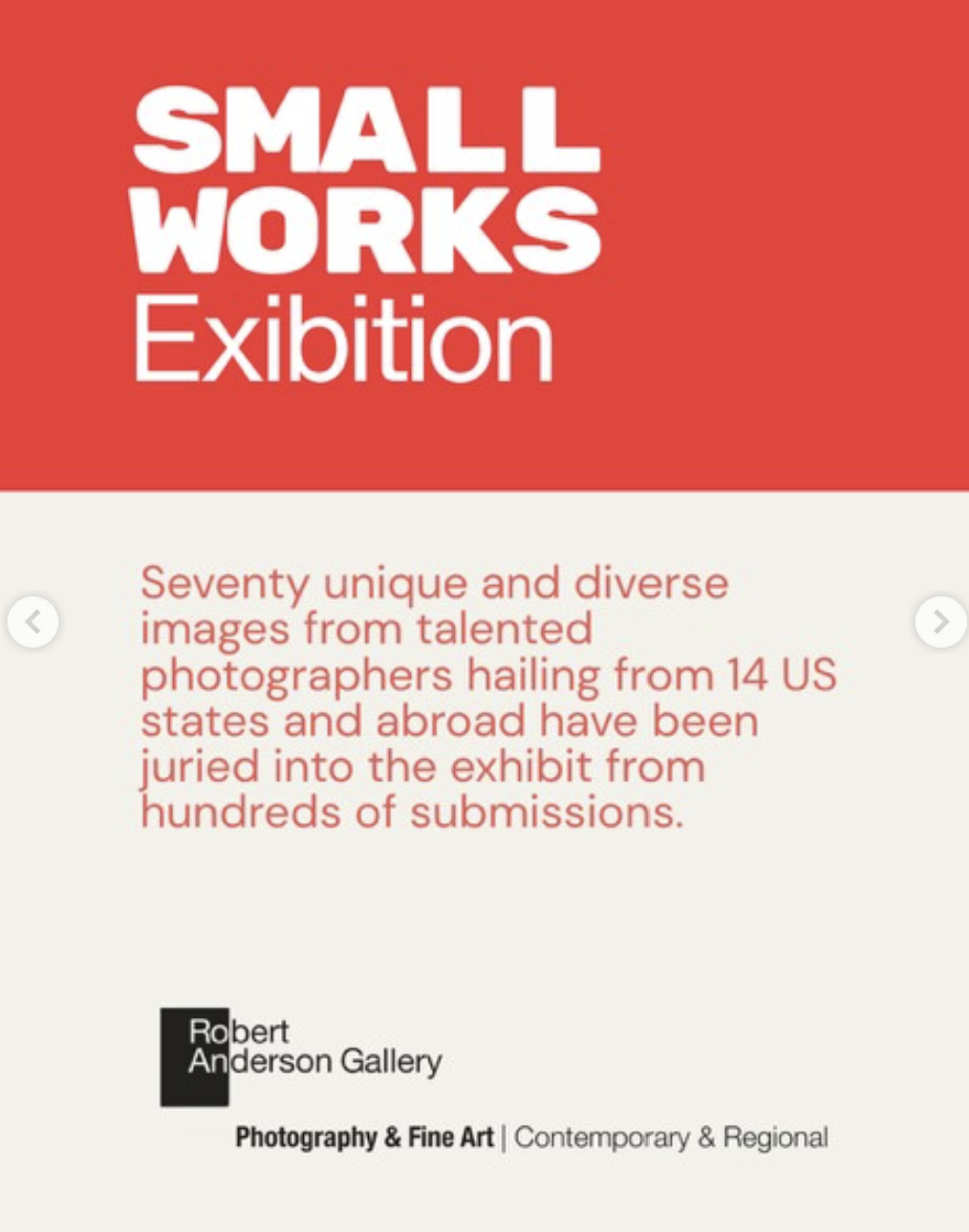 Small Works Exhibition, 2026 Robert Anderson Gallery: Denver, CO