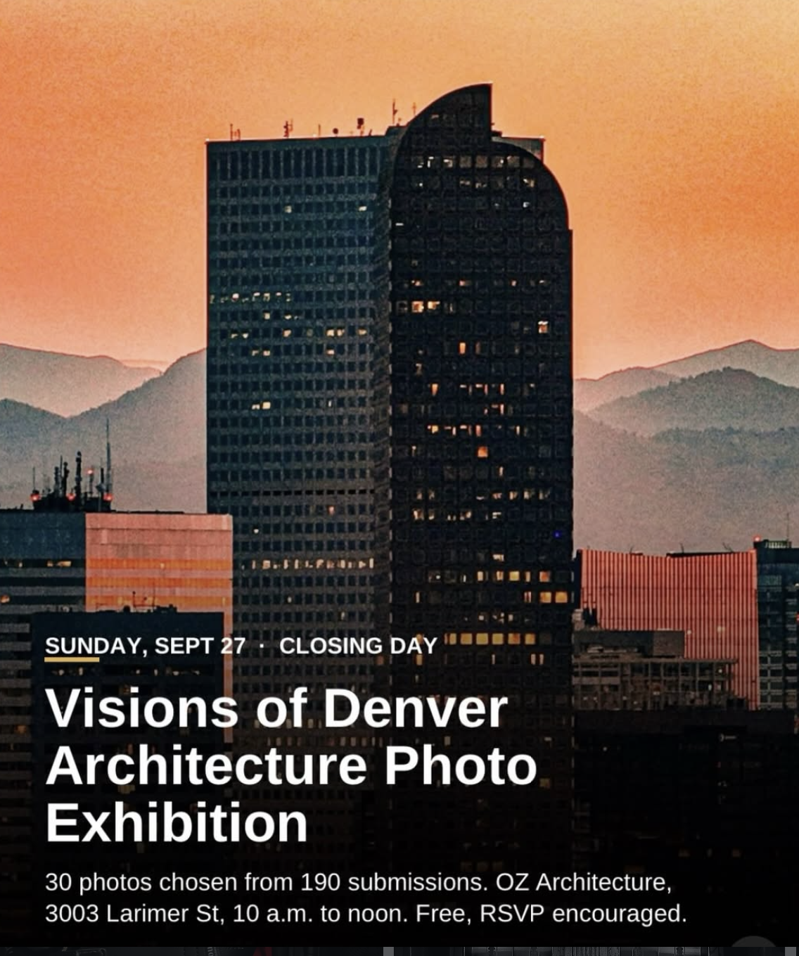Visions of Denver Architecture Photo Exhibition, 2026:  Denver, CO