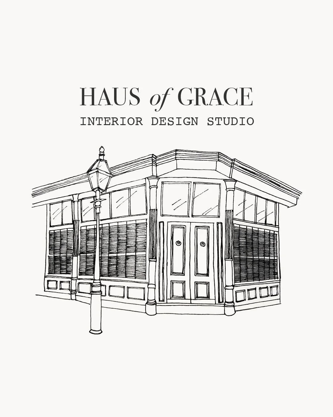 Architectural line drawing illustration for Haus of Grace Interior Design Studio in Boston, MA.