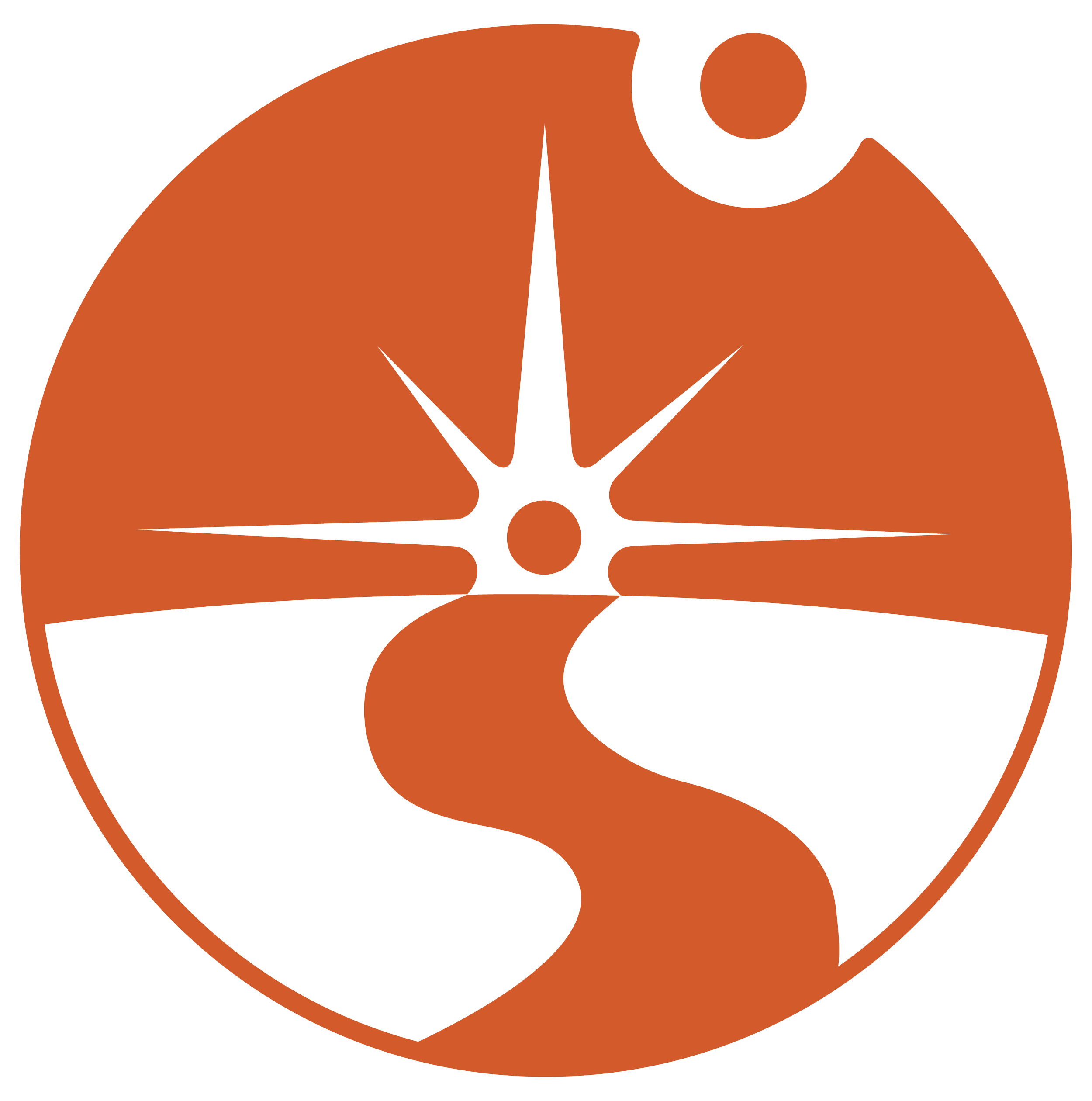 a graphic logo image of a pathway and a navigation star