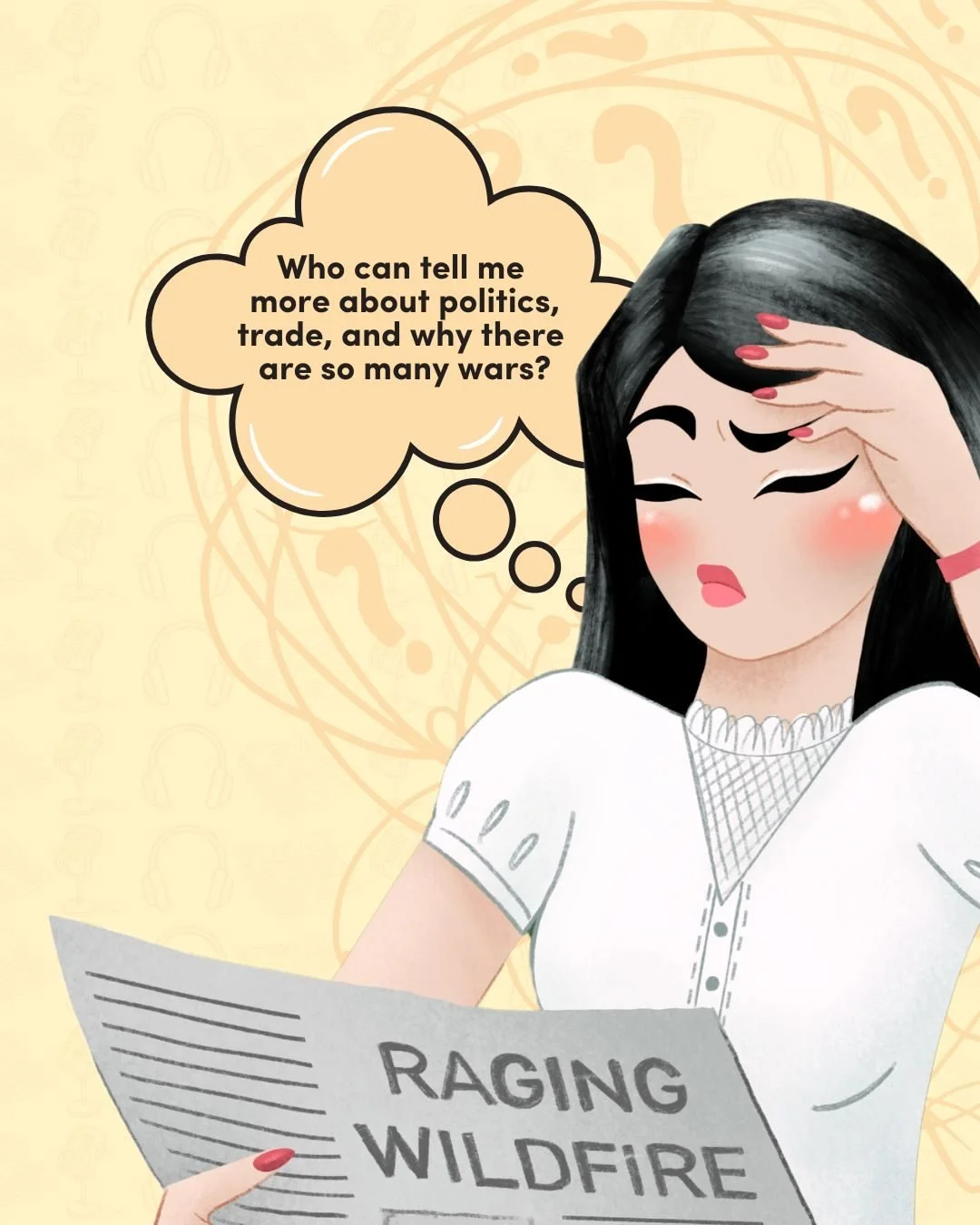 @deargirlfriday started The Friday Brief news podcast to provide an overview of stories from around the world. 

We cover -
👩🏼&zwj;💼politics and law,
🕊️ civil and human rights,
🌳 environmental protection,
🪖 wars, civil conflicts, coups,
✨ and s