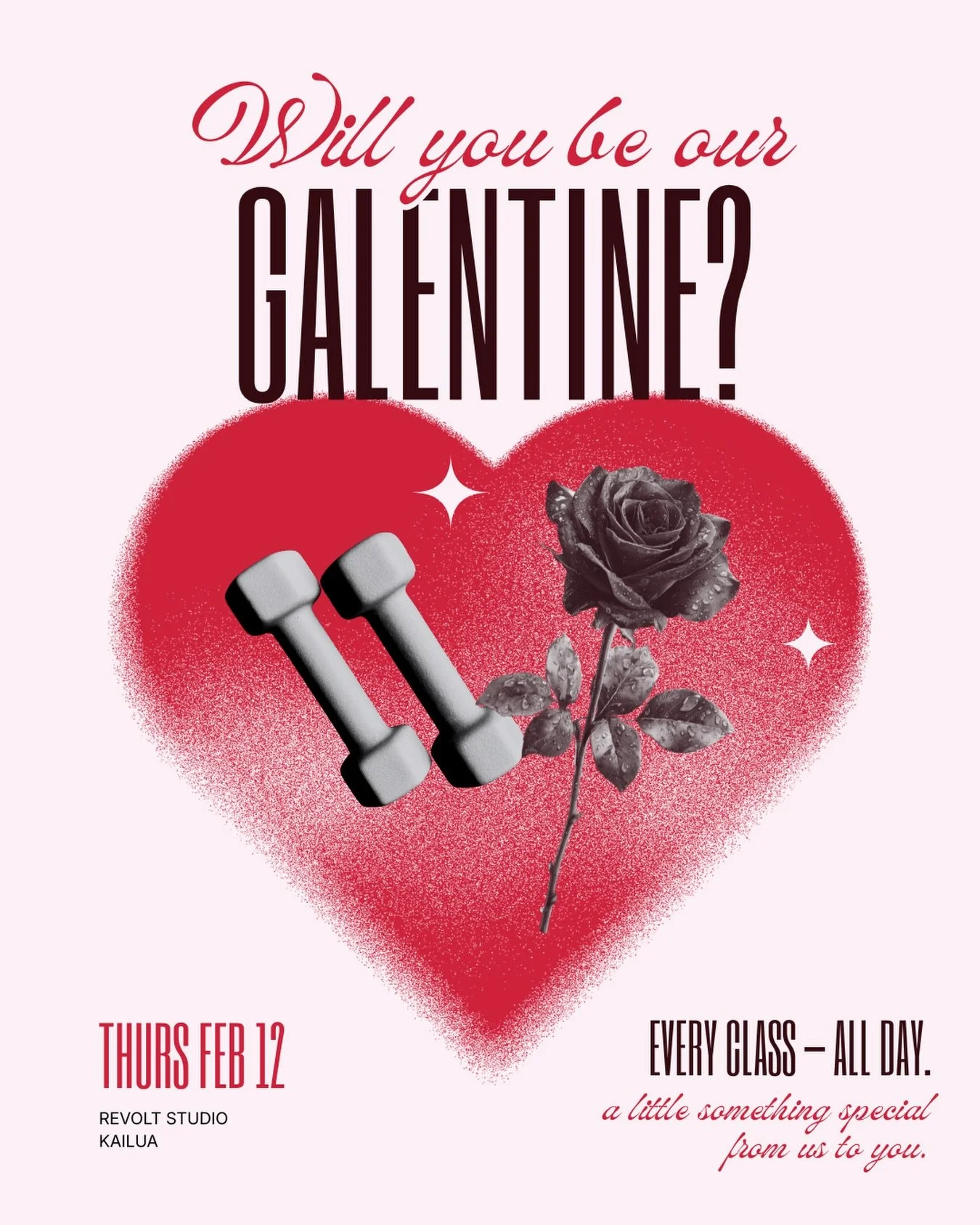 Will you be our Galentine? ❣️
Take a class Thurs Feb 12, and enjoy a little something special, from us to you. 🫶🏽
Every class&mdash; all day. 🎀