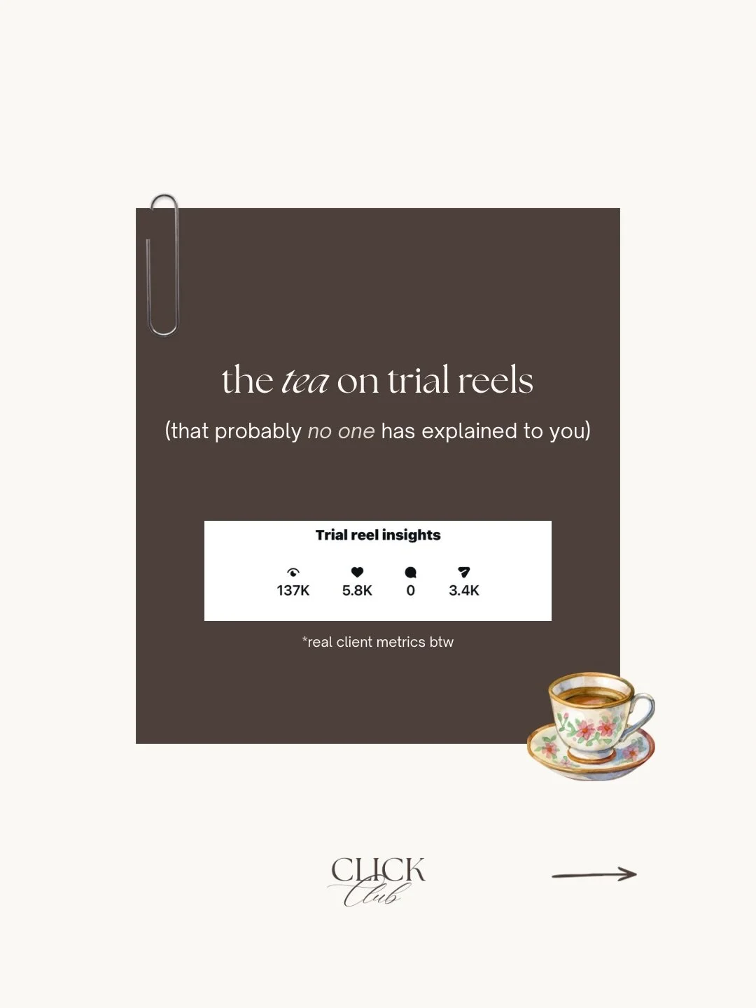 Everyone&rsquo;s talking about trial reels right now, but no one is really explaining how to use them.

They&rsquo;re not just for throwing random content out and hoping something sticks, they&rsquo;re for figuring out what *actually* works before yo