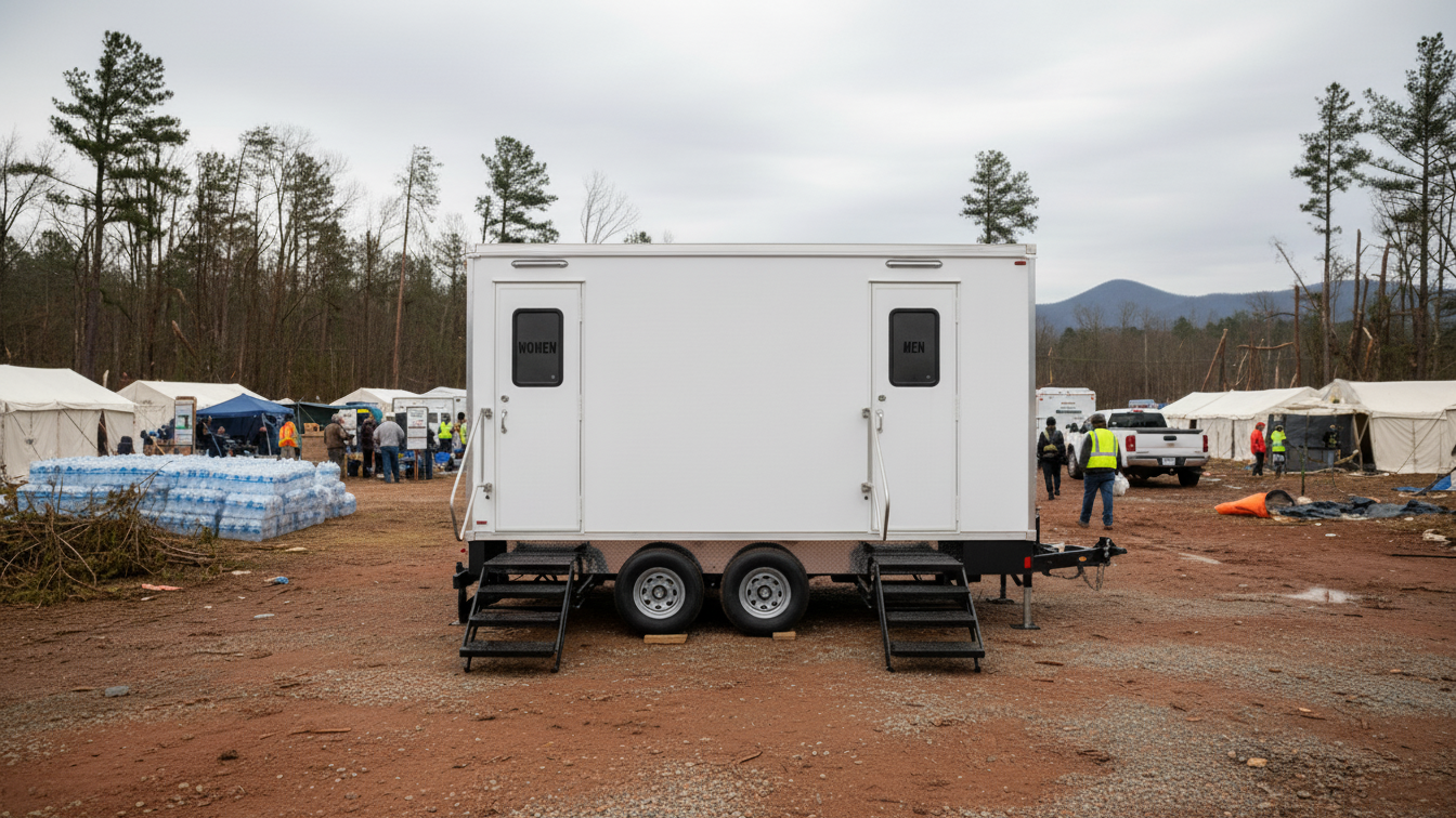 Restroom trailer disaster relief northern Georgia