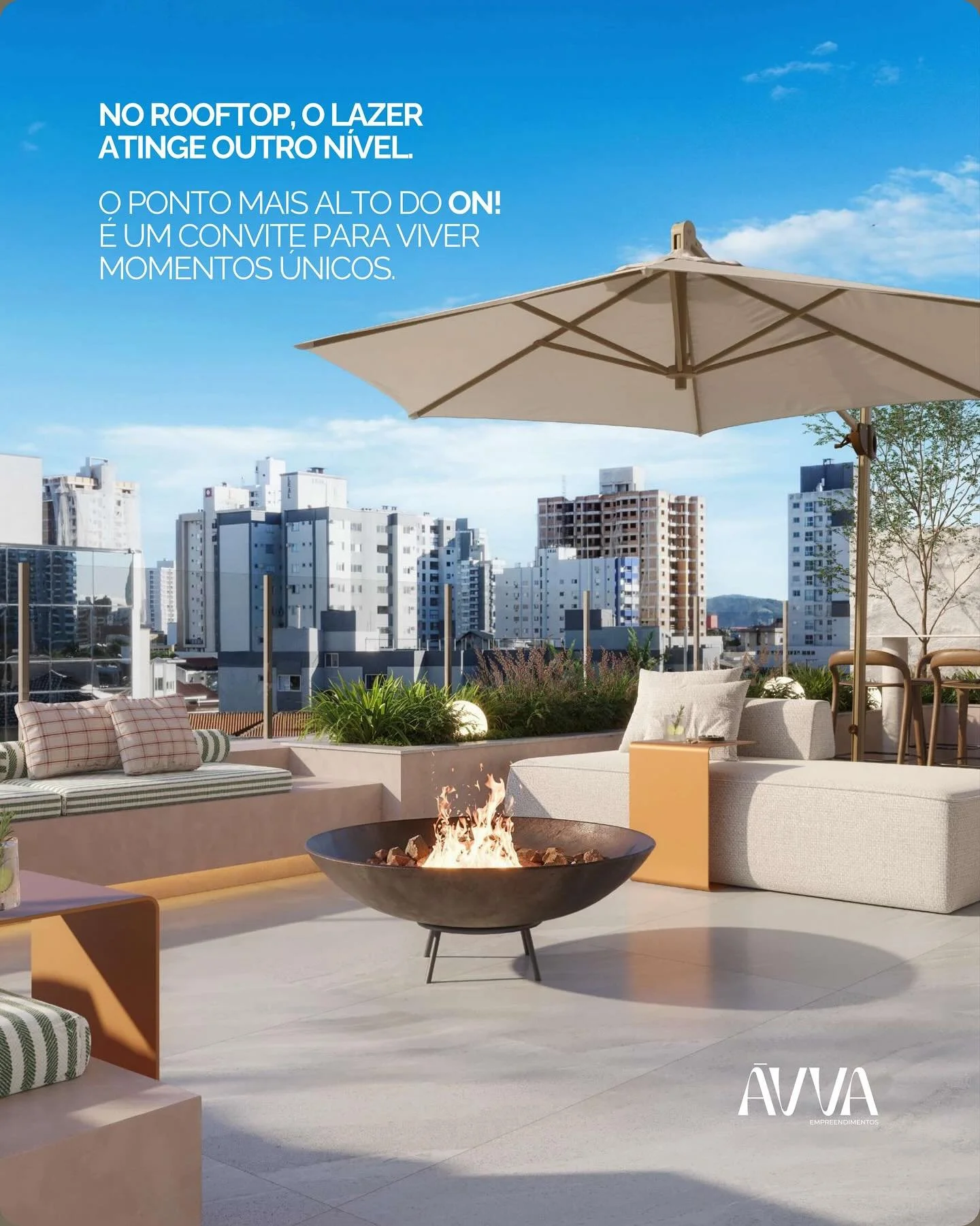 No 19&ordm; andar, o rooftop do ON! transforma lazer em experi&ecirc;ncia&hellip; 🌅

➡️ Clique no link da bio e descubra como &eacute; morar onde lazer e conforto se encontram nas alturas!

#avva #balne&aacute;riocambori&uacute; #itaja&iacute; #im&o