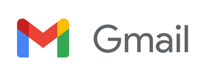 Gmail logo with colored M and black text.