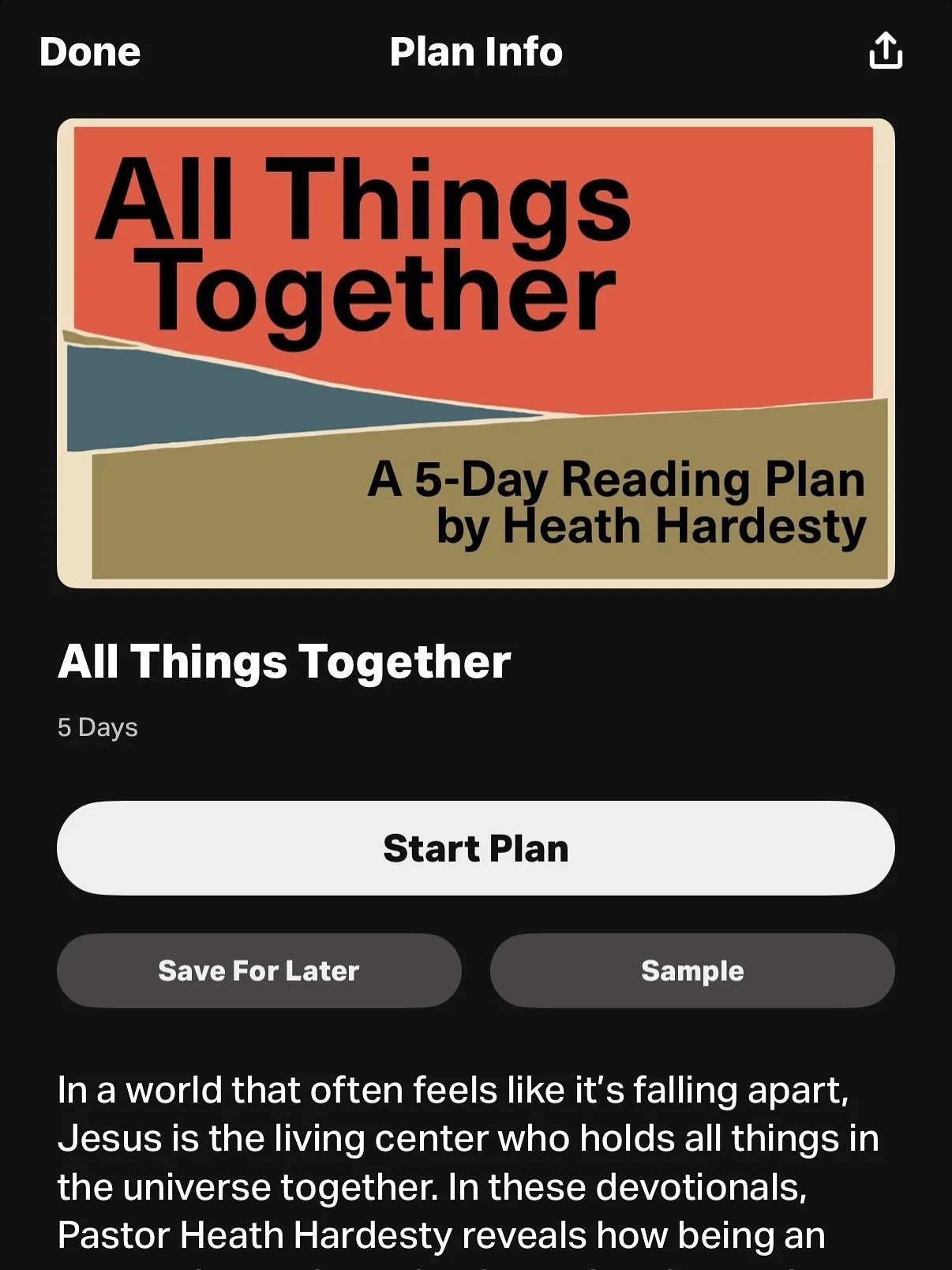 Honored and thankful for the new Bible reading plan for All Things Together to be specially featured by @YouVersion! What a gift! Thank you to the @youversion team for this! Link to the plan in bio.