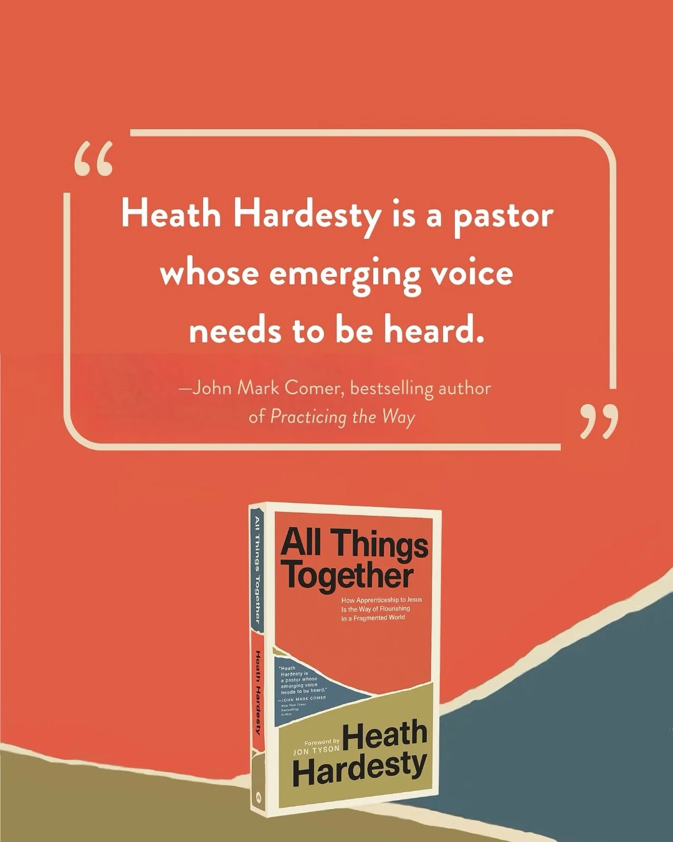 Humbled and heartened by the gracious endorsement from @johnmarkcomer. Thank you, my friend.⁣
⁣
⁣&ldquo;𝘏𝘦𝘢𝘵𝘩 𝘏𝘢𝘳𝘥𝘦𝘴𝘵𝘺 𝘪𝘴 𝘢 𝘱𝘢𝘴𝘵𝘰𝘳 𝘸𝘩𝘰𝘴𝘦 𝘦𝘮𝘦𝘳𝘨𝘪𝘯𝘨 𝘷𝘰𝘪𝘤𝘦 𝘯𝘦𝘦𝘥𝘴 𝘵𝘰 𝘣𝘦 𝘩𝘦𝘢𝘳𝘥. 𝘏𝘪𝘴 𝘴𝘦𝘵𝘵𝘪𝘯𝘨 𝘪?