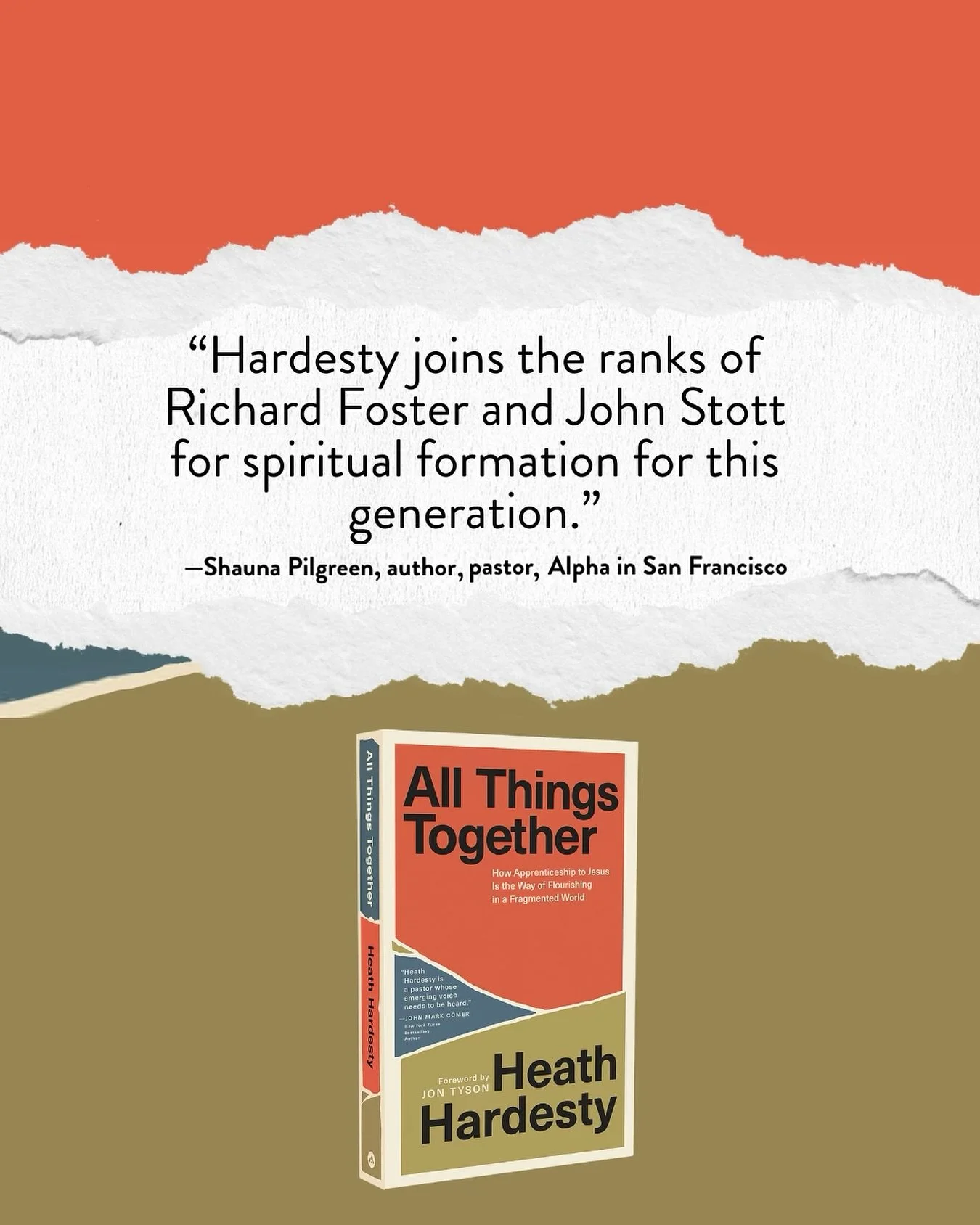 Thank you @shaunapilgreen for your wonderful (and very humbling) endorsement of All Things Together.⁣⁣
⁣⁣
&ldquo;𝘏𝘢𝘳𝘥𝘦𝘴𝘵𝘺 𝘫𝘰𝘪𝘯𝘴 𝘵𝘩𝘦 𝘳𝘢𝘯𝘬𝘴 𝘰𝘧 𝘙𝘪𝘤𝘩𝘢𝘳𝘥 𝘍𝘰𝘴𝘵𝘦𝘳 𝘢𝘯𝘥 𝘑𝘰𝘩𝘯 𝘚𝘵𝘰𝘵𝘵 𝘧𝘰𝘳 𝘴𝘱𝘪𝘳𝘪𝘵𝘶𝘢𝘭 𝘧𝘰?