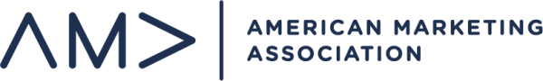American Marketing Association logo with initials "AMA" and full name in blue text.