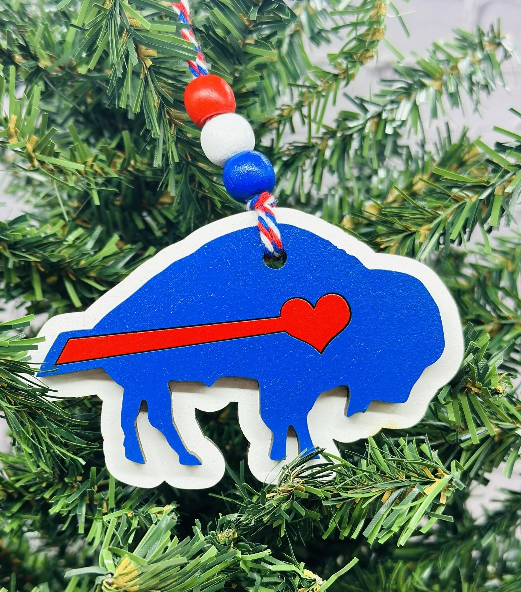 Blue Buffalo Heart Stripe Ornament