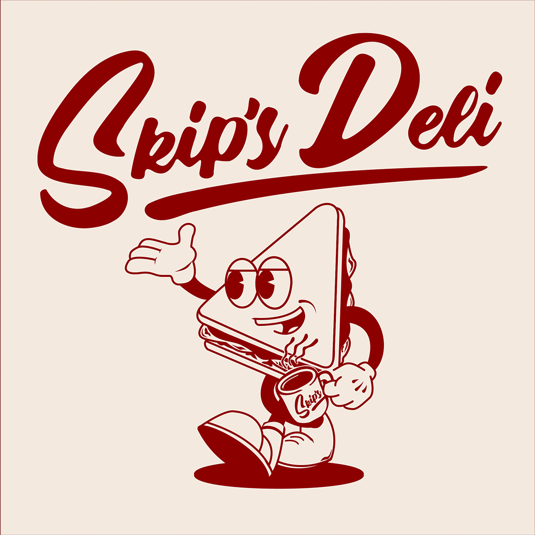Branding and logo project for Skips Deli sandwhich shop: hospitality business located in Newcastle , NSW