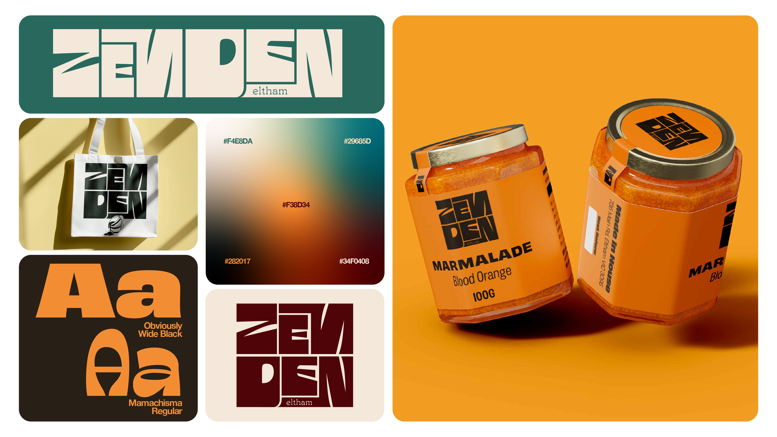 Branding project for Zen Den cafe hospitality business located in Eltham, Victoria