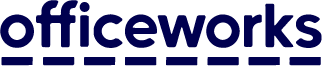 Officeworks logo in blue and white