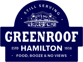 Greenroof Hamilton logo with blue background and white text.
