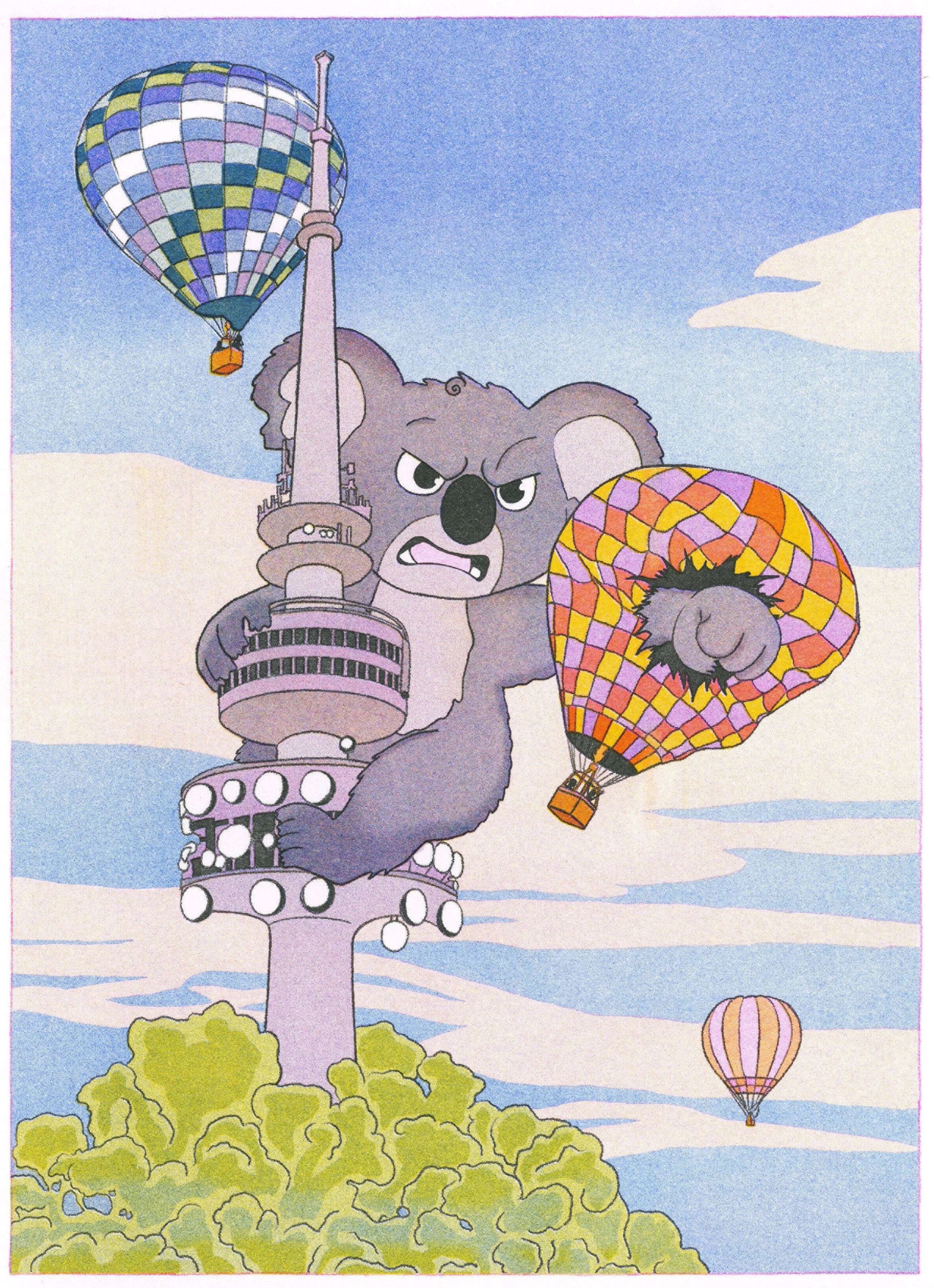 Black Mountain Sunrise (2025) · risograph print