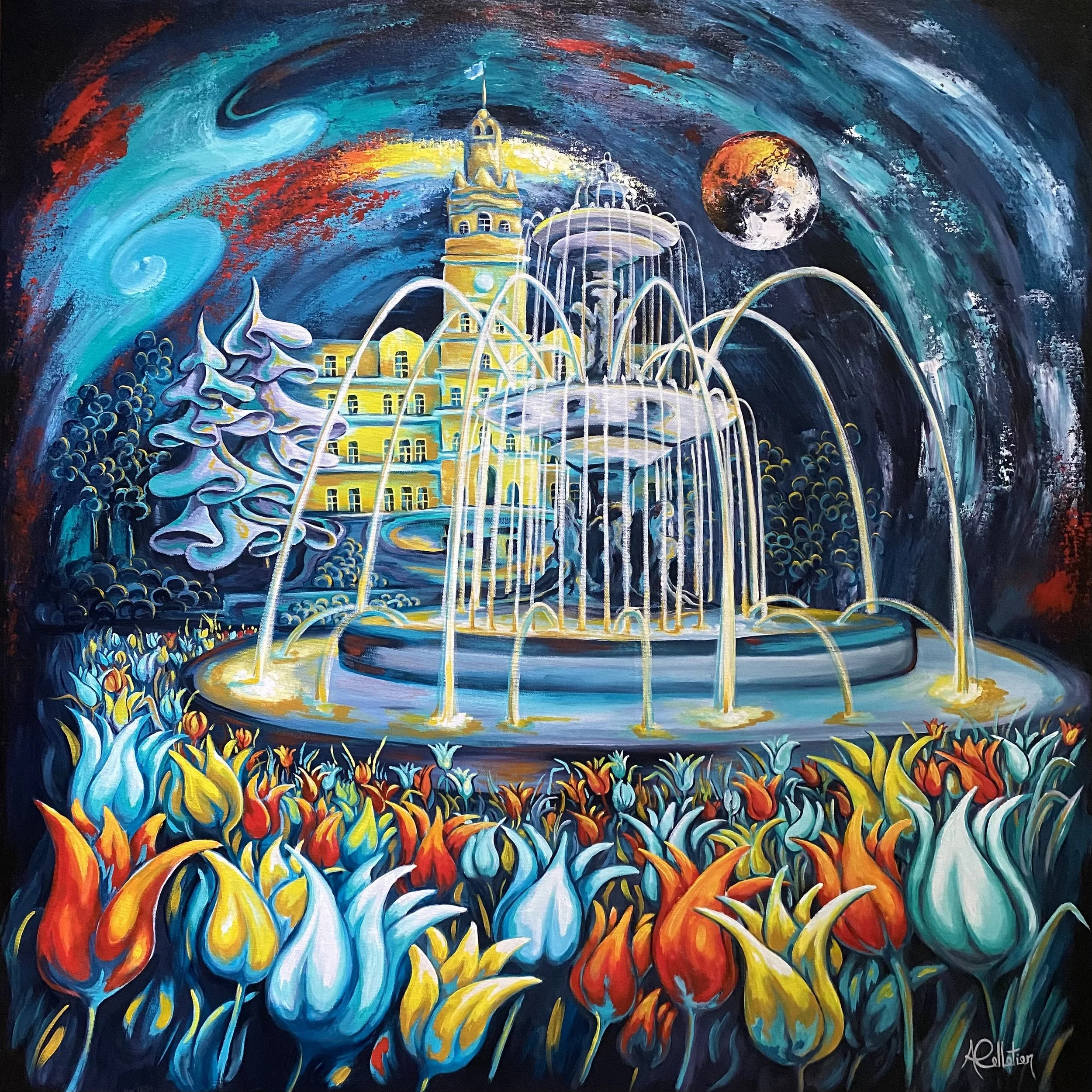 Ciel étoilé sur la fontaine de Tourny