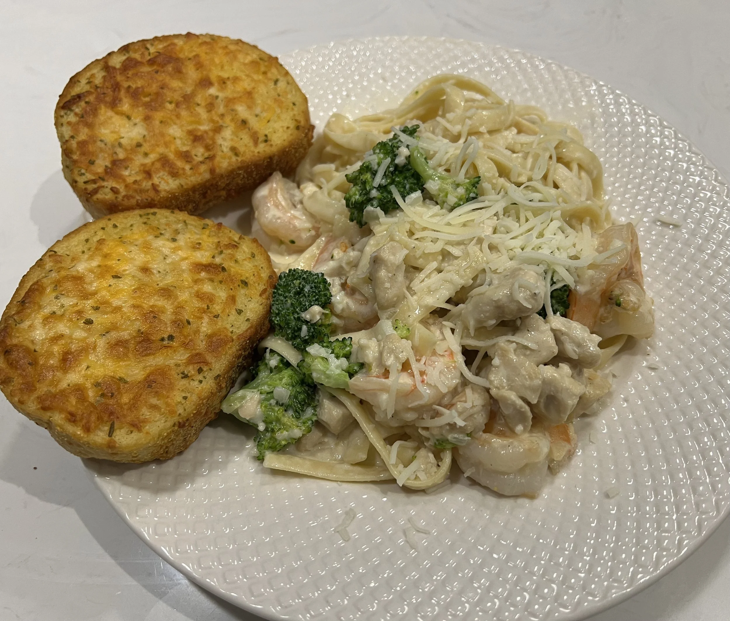 Chicken and Shrimp Alfredo made with Everday