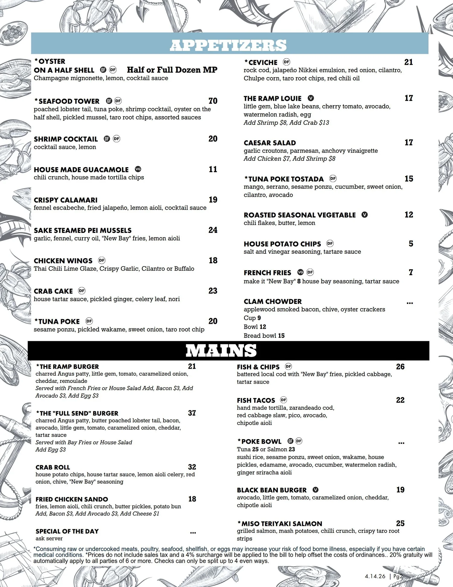 MENUS — The Ramp