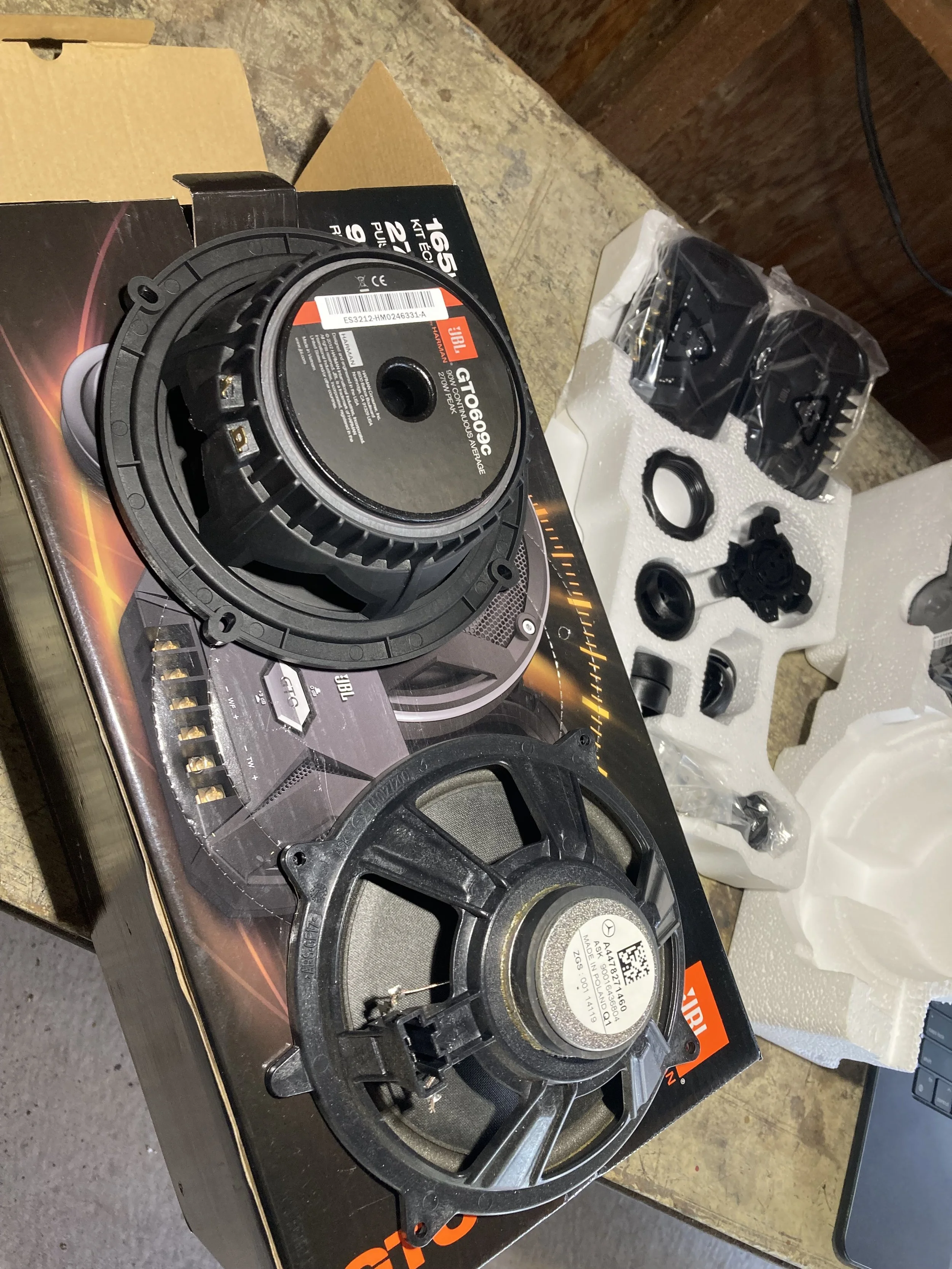 JBL speakers to replace the stock Mercedes door speakers
