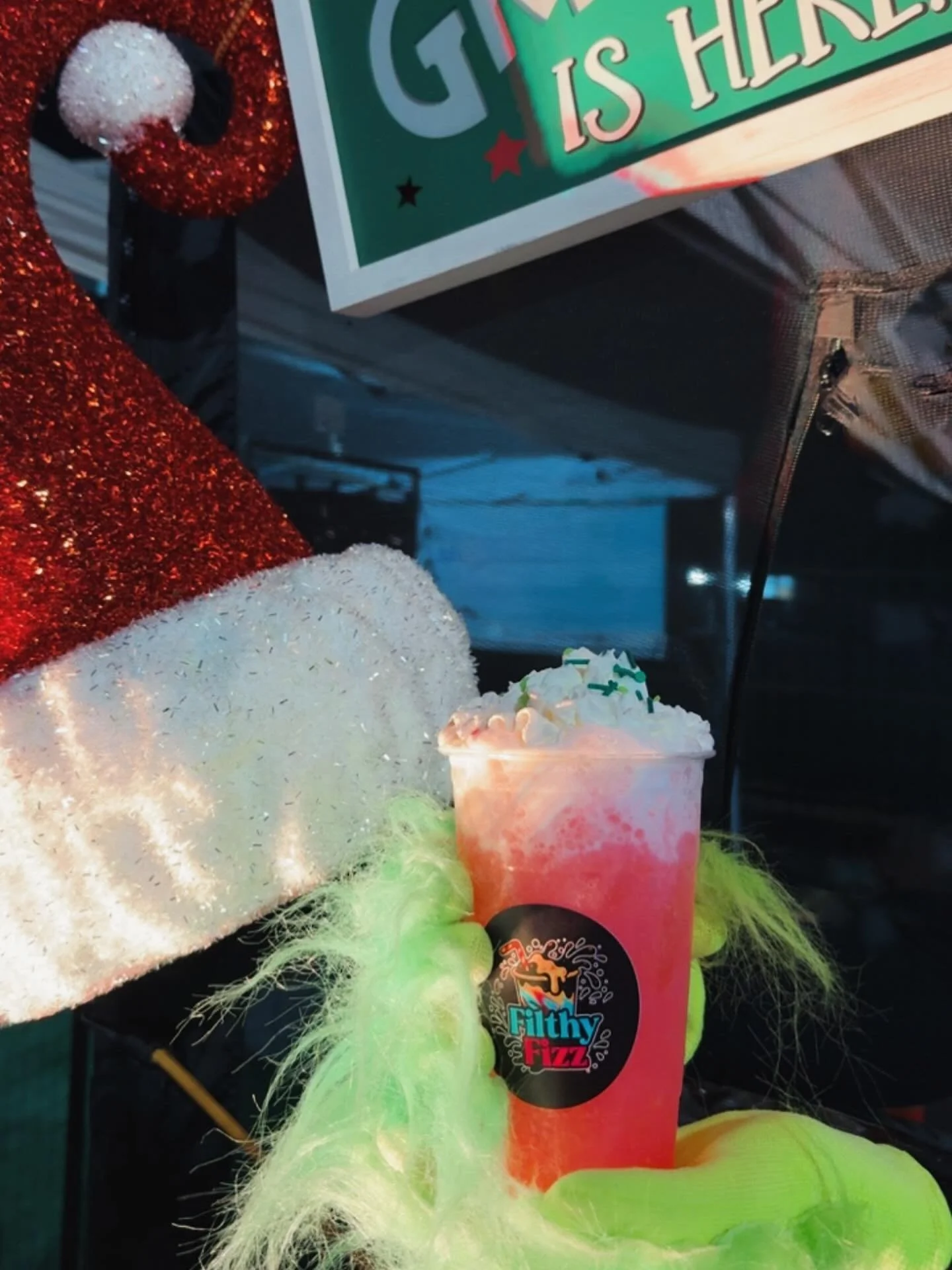 He didn&rsquo;t steal the gifts this year&hellip; he went straight for the Filthy Fizz 😏💚 #dirtysoda #soda #drink #inlandempire #smallbusiness #sanbernardino