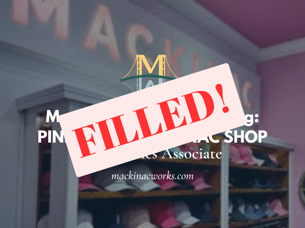Retail Sales Associate - Pink Pony Shop - Open Job Listing — Mackinac ...