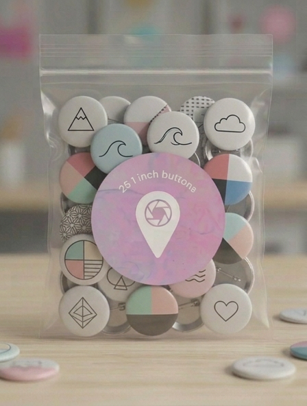 25 Custom 1 Inch Pin Back Buttons