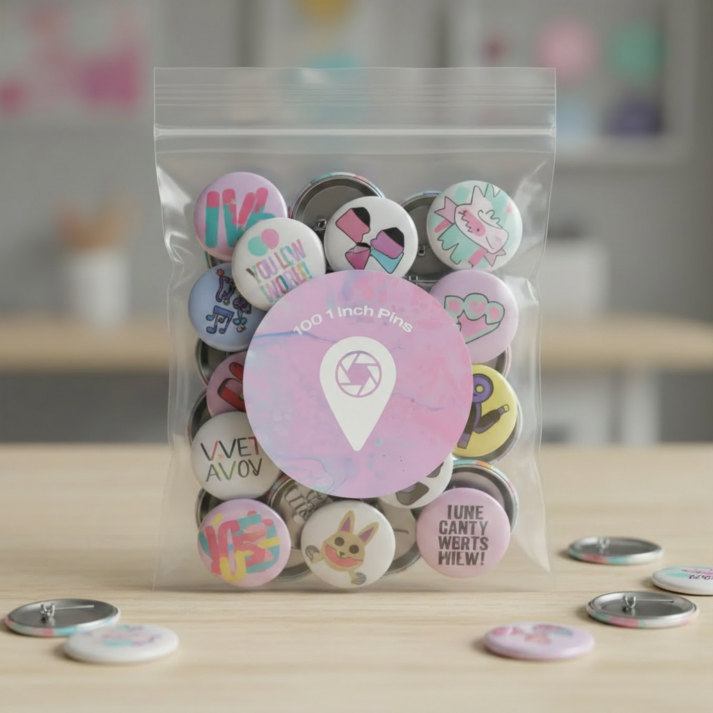 100 1 Inch Pin Back Buttons