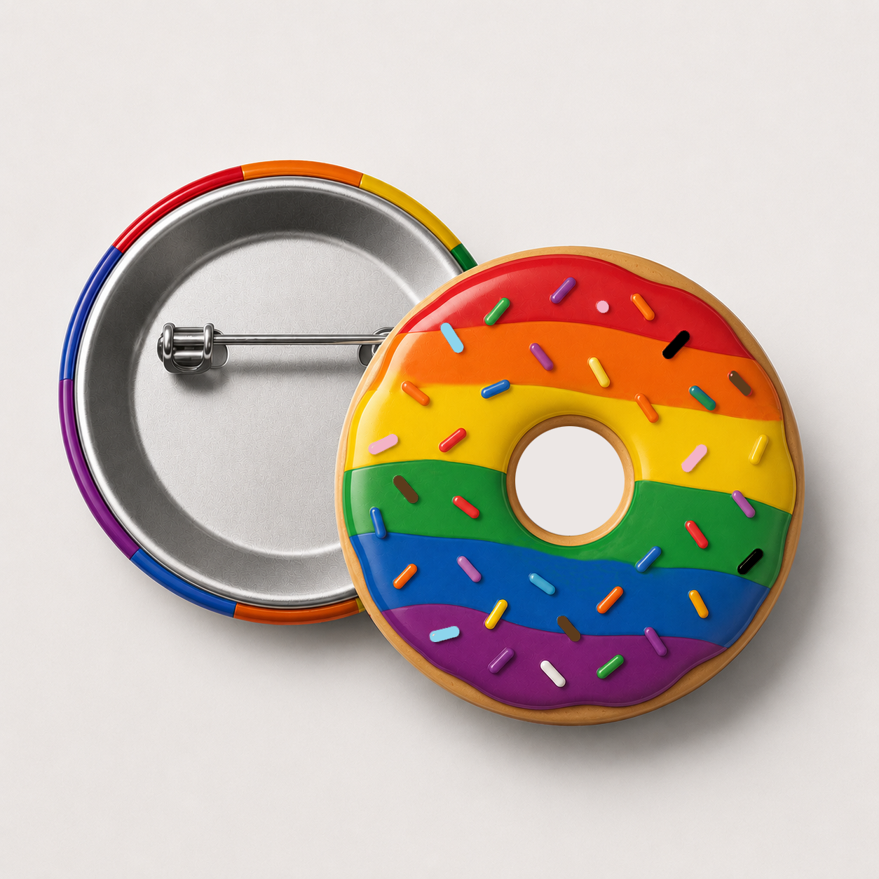 Pride Donut Pin 1 Inch