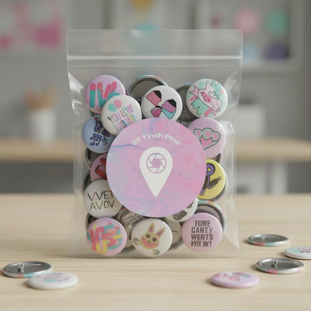 25 Custom 1 Inch Pin Back Buttons