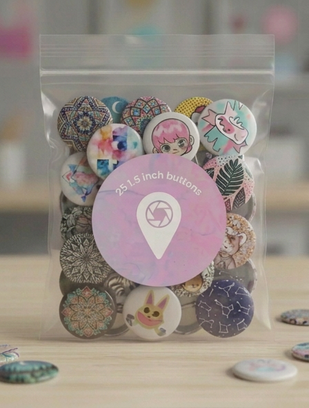 25 2.25 Inch Pin Back Buttons