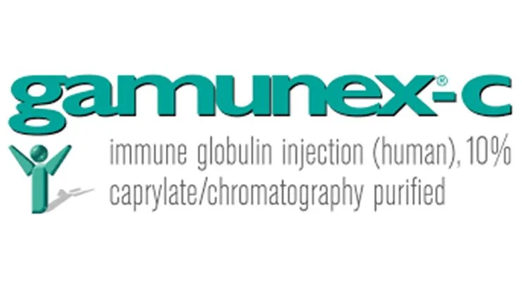 GamuNEXT-C label indicating it is an immune globulin injection (human), 10%, caprylate/chromatography purified.