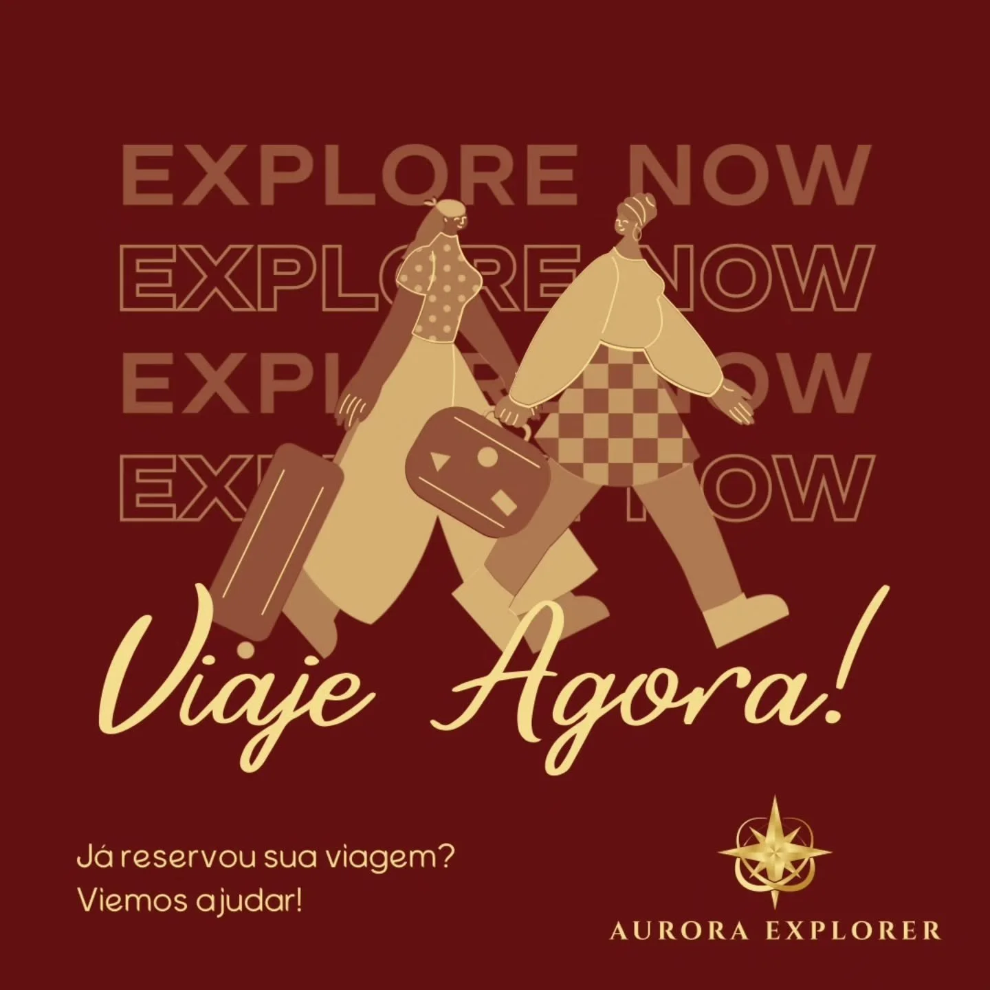 Cansado da rotina? 😴 Aquele destino dos sonhos est&aacute; mais perto do que voc&ecirc; imagina! ✨ &Eacute; hora de tirar as malas do arm&aacute;rio e Viver o mundo! 🌍
Na Aurora Explorer, transformamos seus planos em realidade. Voos, hospedagens e 