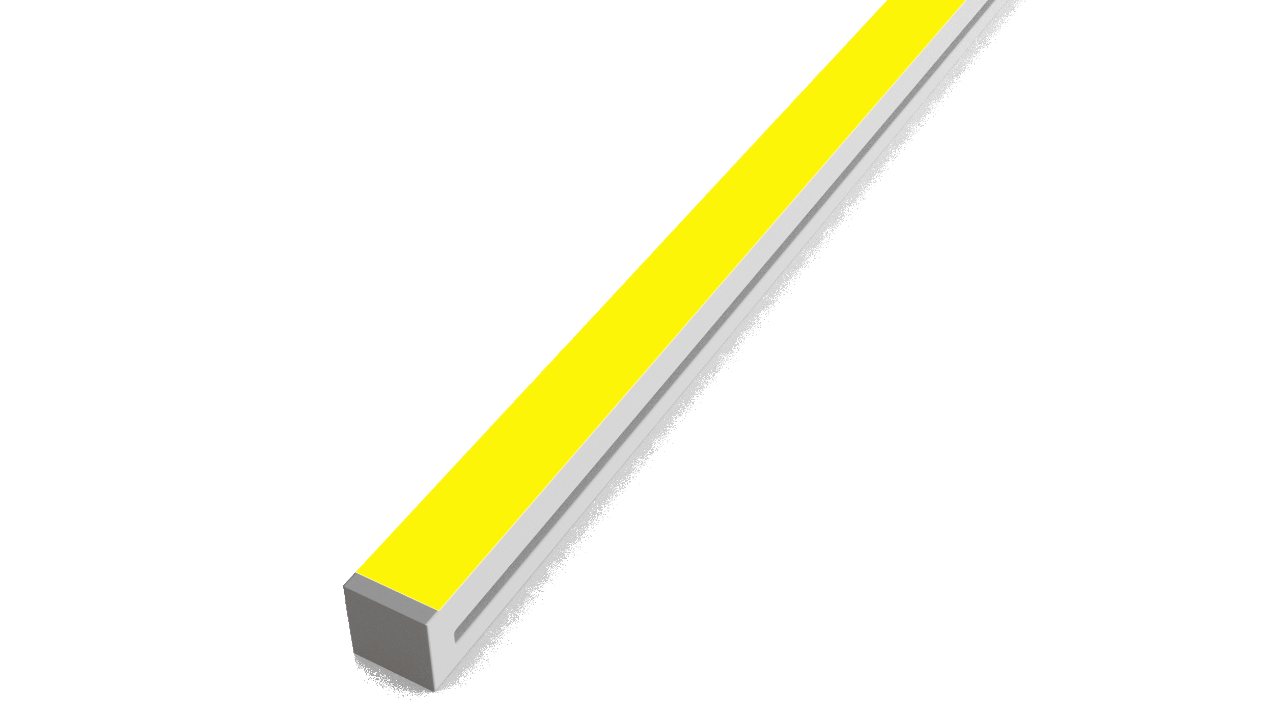 3D illustration of a yellow and gray leveling tool.