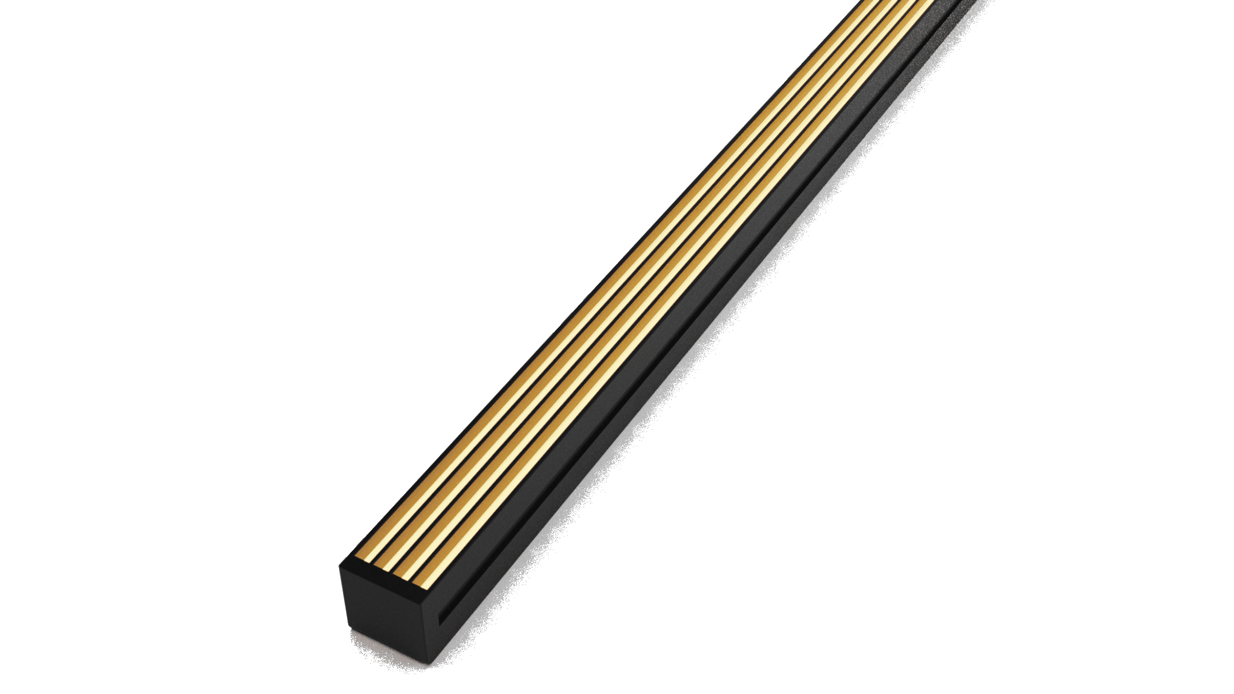 Stylish black and gold fireplace or grate with horizontal bars