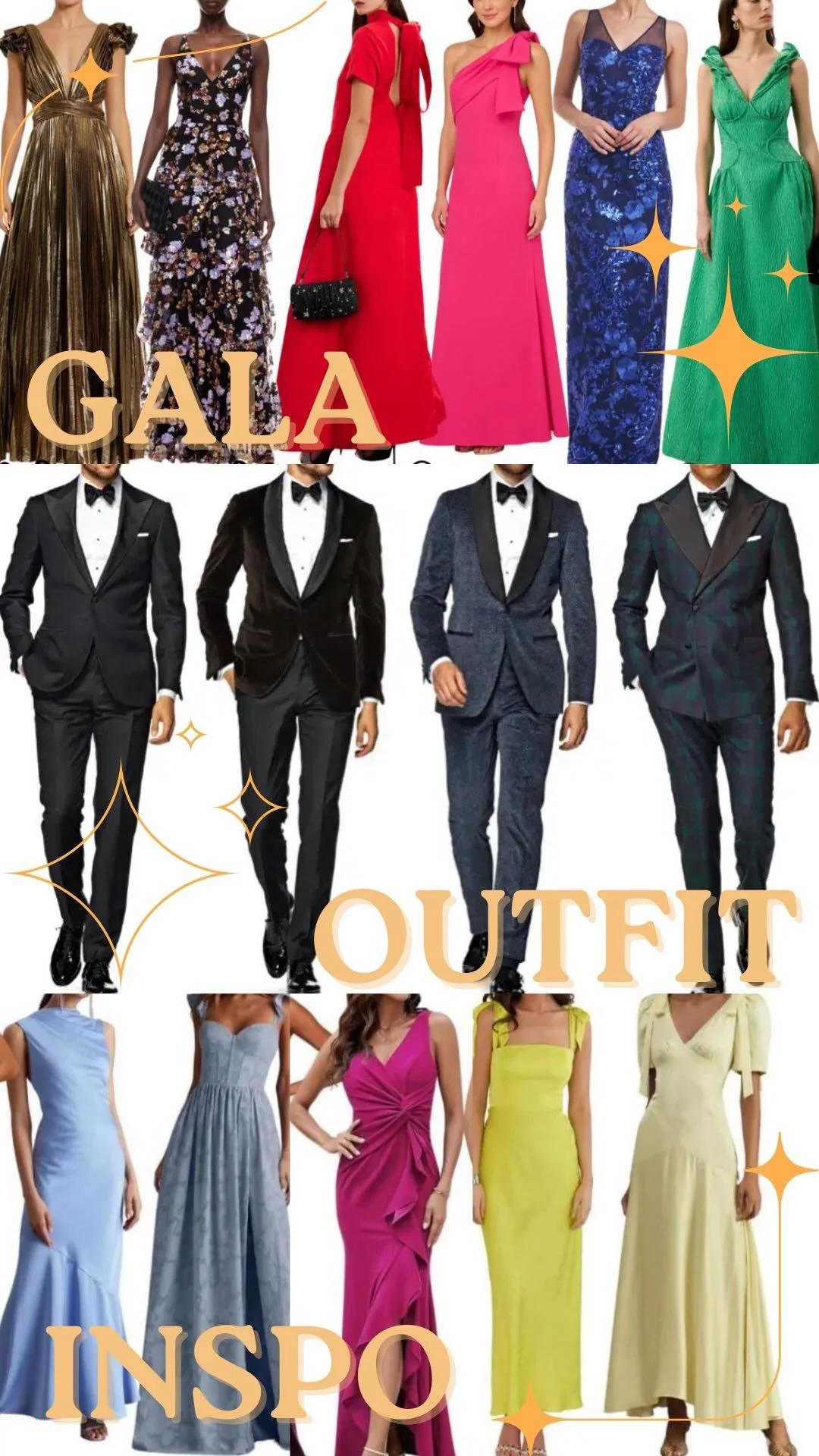 10 days till we dance the night away! If you’re a last minute shopper (guilty π
) here’s some inspiration in finding the perfect dress for the formal dress code! Can’t wait to see everyone’s fits on the dance floor!