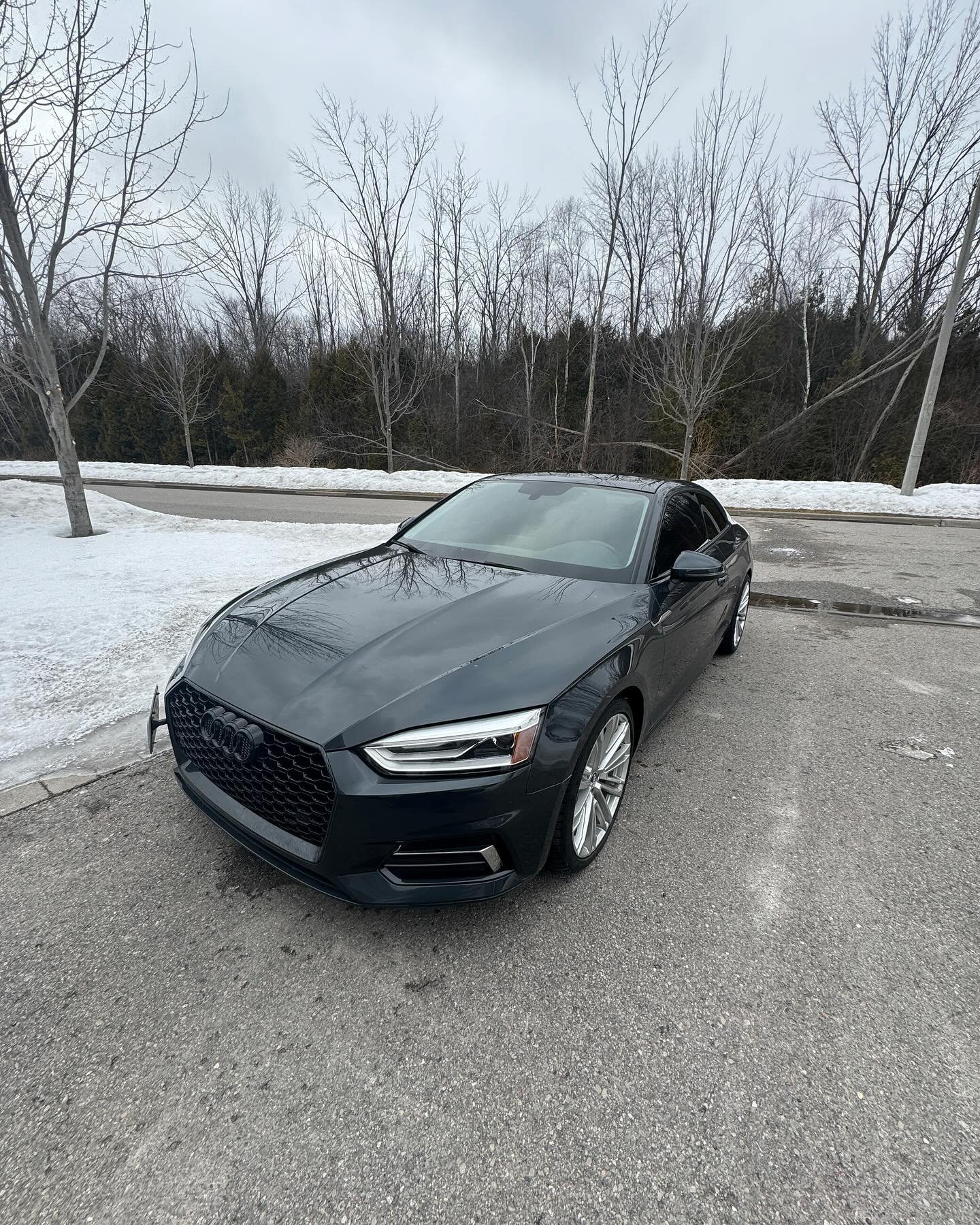 Audi A5 tinted with 5% ceramic tints all around‼️#durhamregion #oshawa #whitby #Ajax #pickering #scarborough #toronto #windowtinting