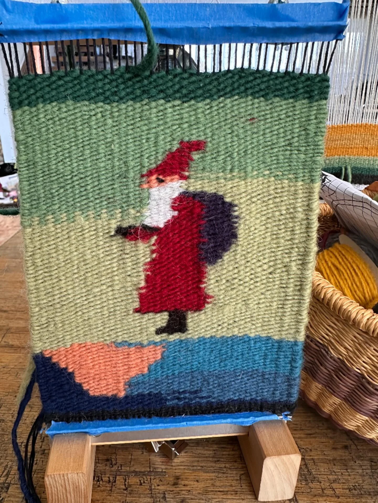 A little Folkart Father Christmas- a few embellishments and he&rsquo;ll be done. x